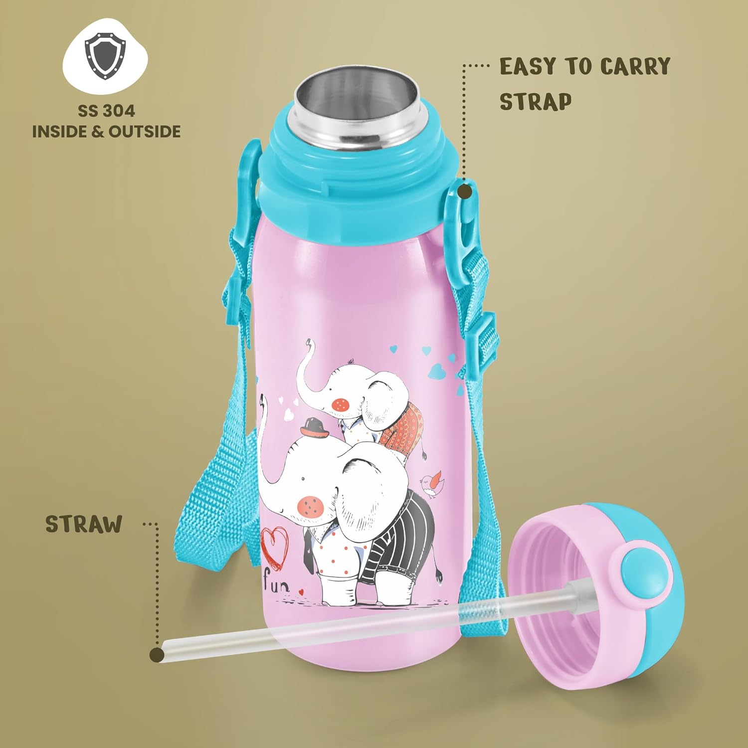 Milton Thermosteel Companion 300 Insulated Inner Stainless Steel Water Bottle with Spout Lid, 1 Piece, 275 ml, Peach Purple| Easy Grip | Leak Proof | Hot or Cold | School | Travel Bottle