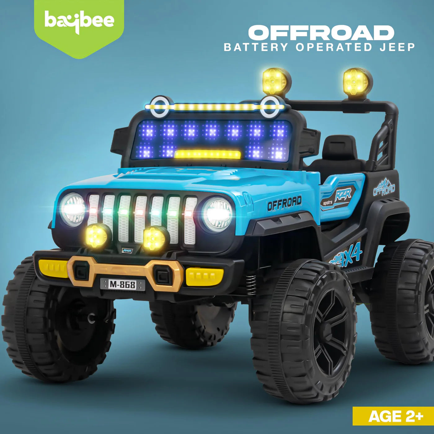 Baybee Droxy Battery Operated Jeep for Kids - Blue