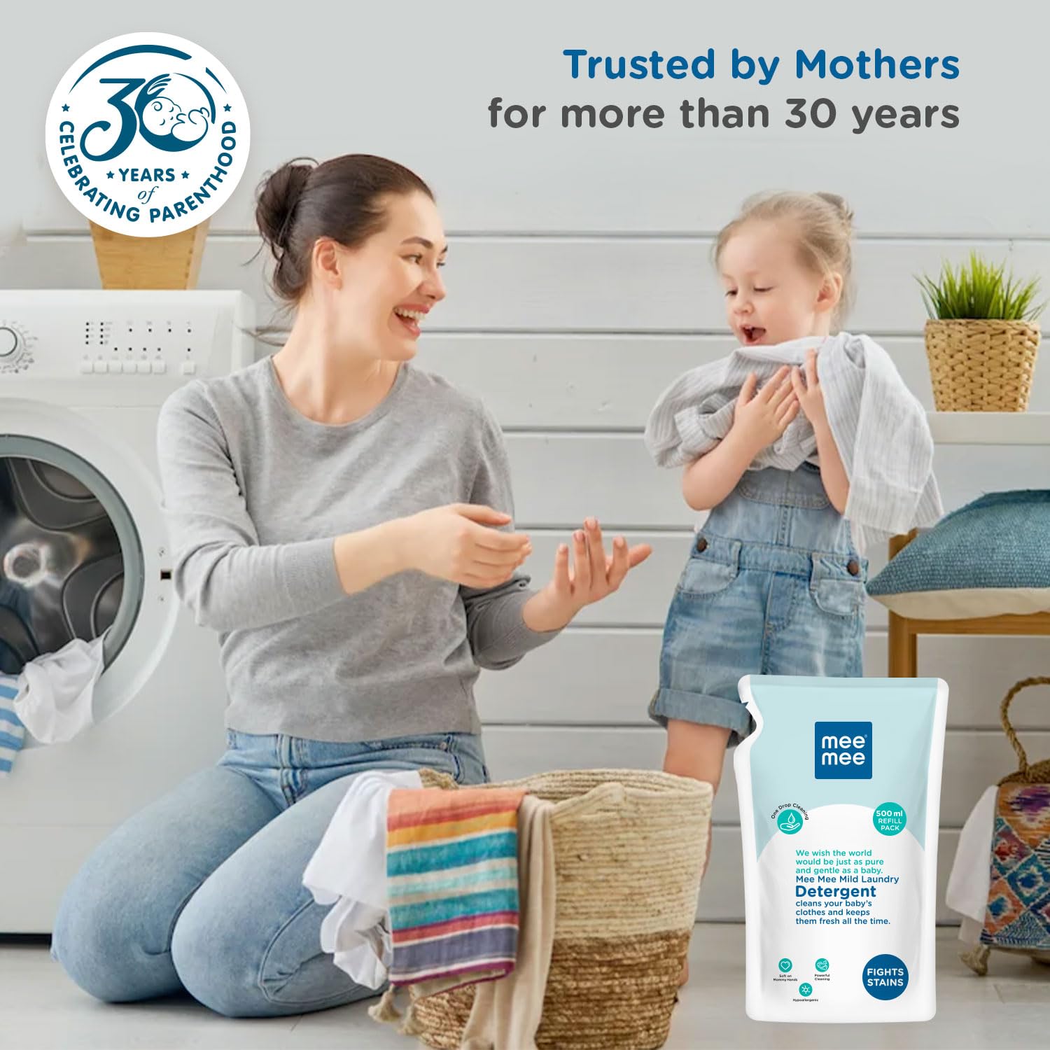 Mee Mee Mild Laundry Detergent Cleans Your Baby's Clothes & Keeps Them Fresh All The Time - 500ml Refill Pack
