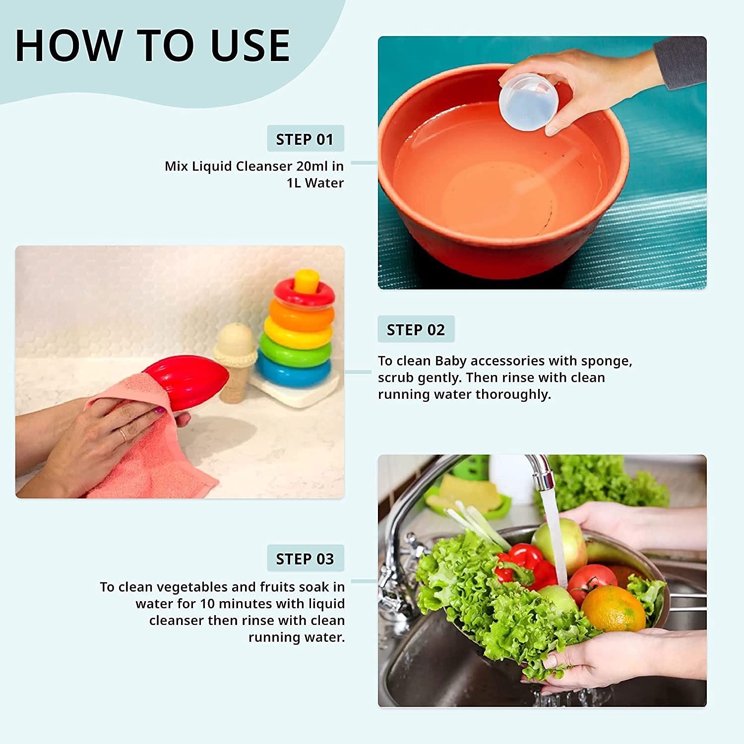 Pigeon Liquid Cleanser Natural safely cleans Baby Accessories, Toys, Fruit & Vegetables - 200ml Refill Pack