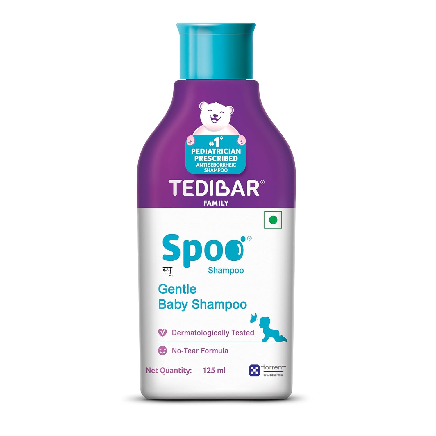 TediBar Spoo Shampoo Gentle Baby Shampoo | Dermatologically Tested | No-Tear Formula - 125ml
