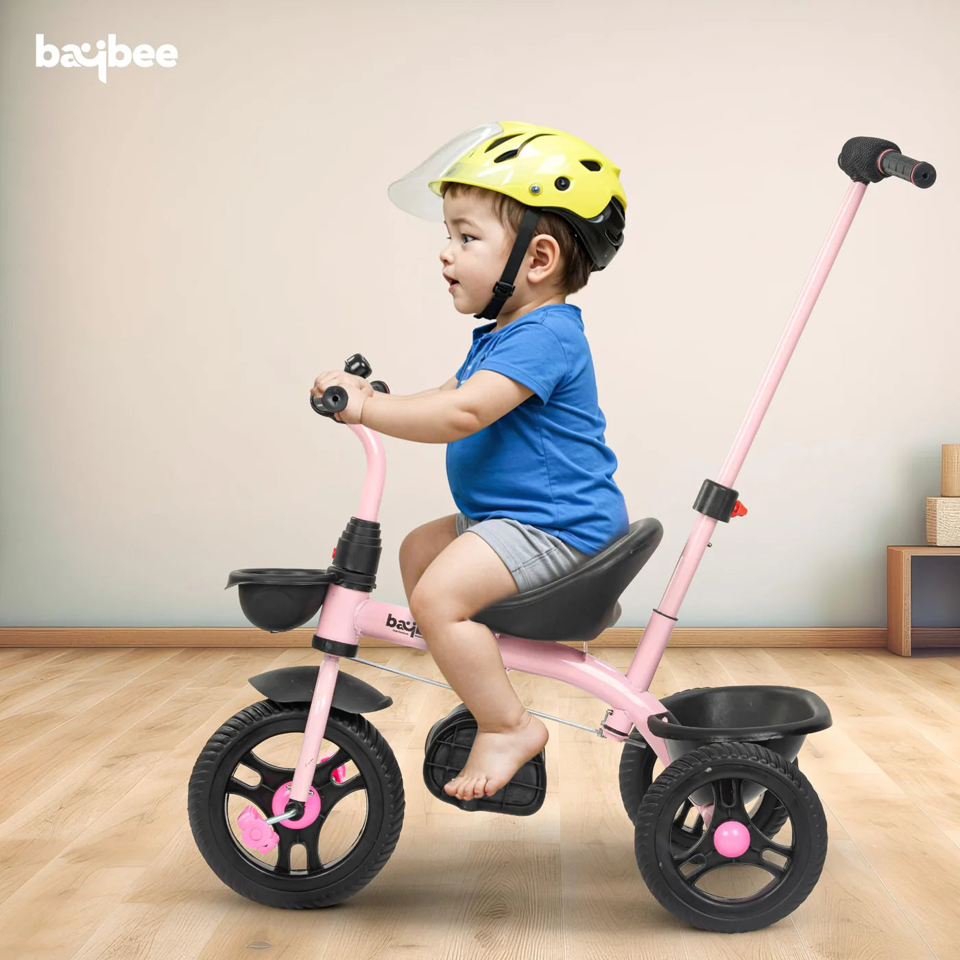 Baybee Trilo 2 in 1 Baby Tricycle for Kids, Smart Kids Tricycle with Parental Push Handle - (PINK)