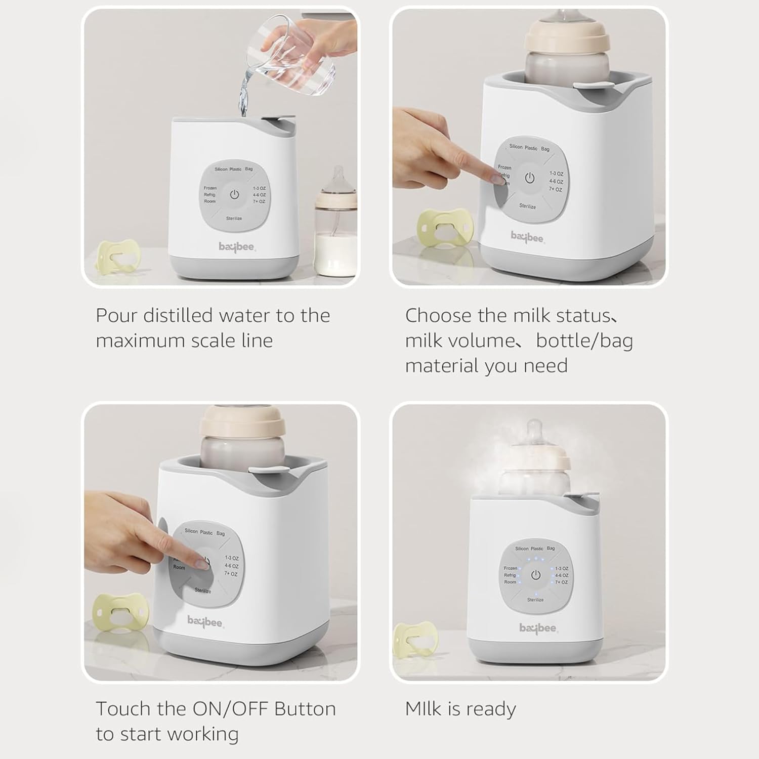 BAYBEE 10 in 1 Baby Bottle Sterilizer & Warmer | Portable Baby Milk, Water, Food Warmer | Electric Baybee Bottle Sterilizer for Baby with Manual Temperature Adjustment, BPA Free | Fast Bottle Warmer
