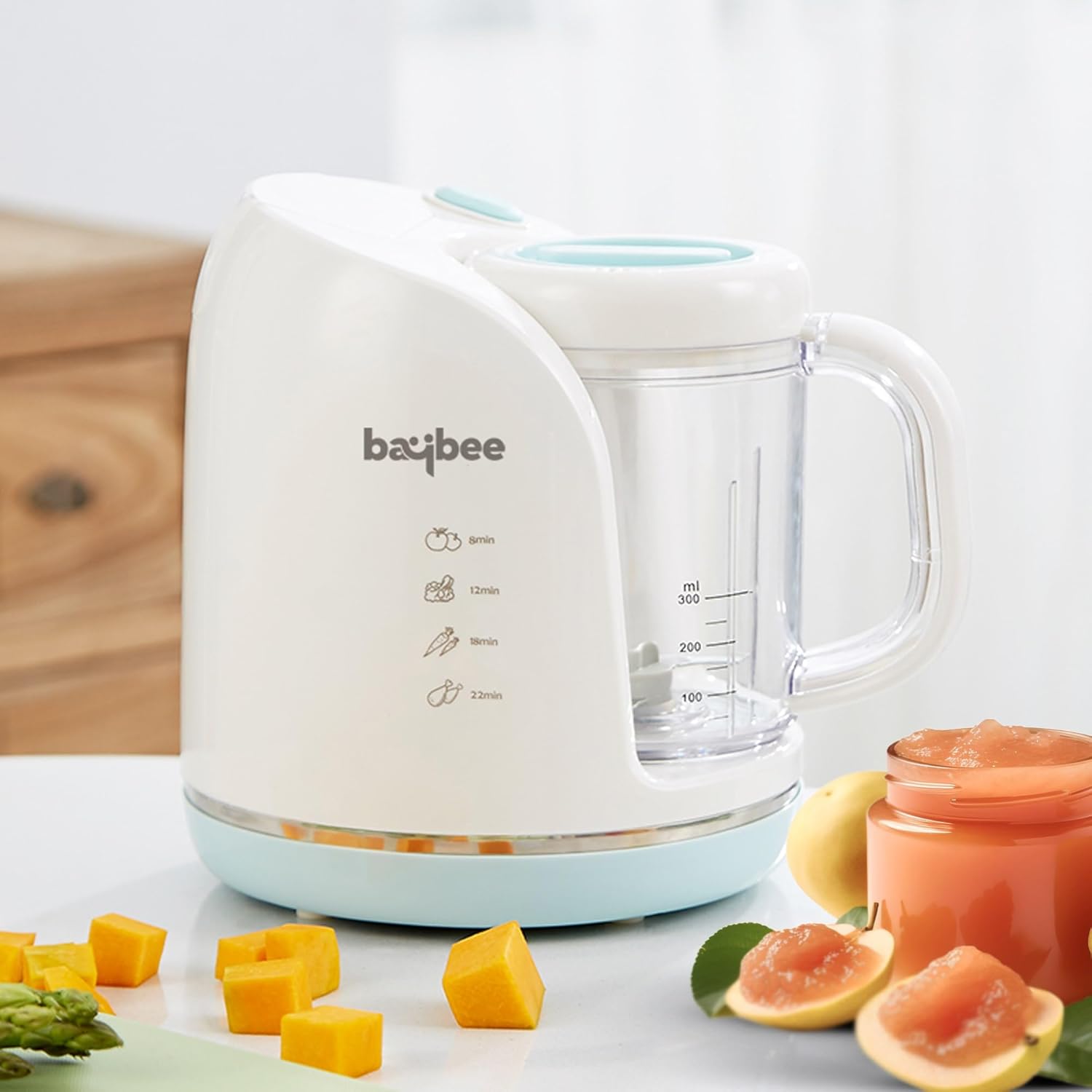 Baybee 4-in-1 Baby Food Processor | Electric Baby Food Maker With Steamer, Chopper, Grinder & Blender | Portable Baby Food Steamer & Puree Maker For Toddlers | BPA-Free,White