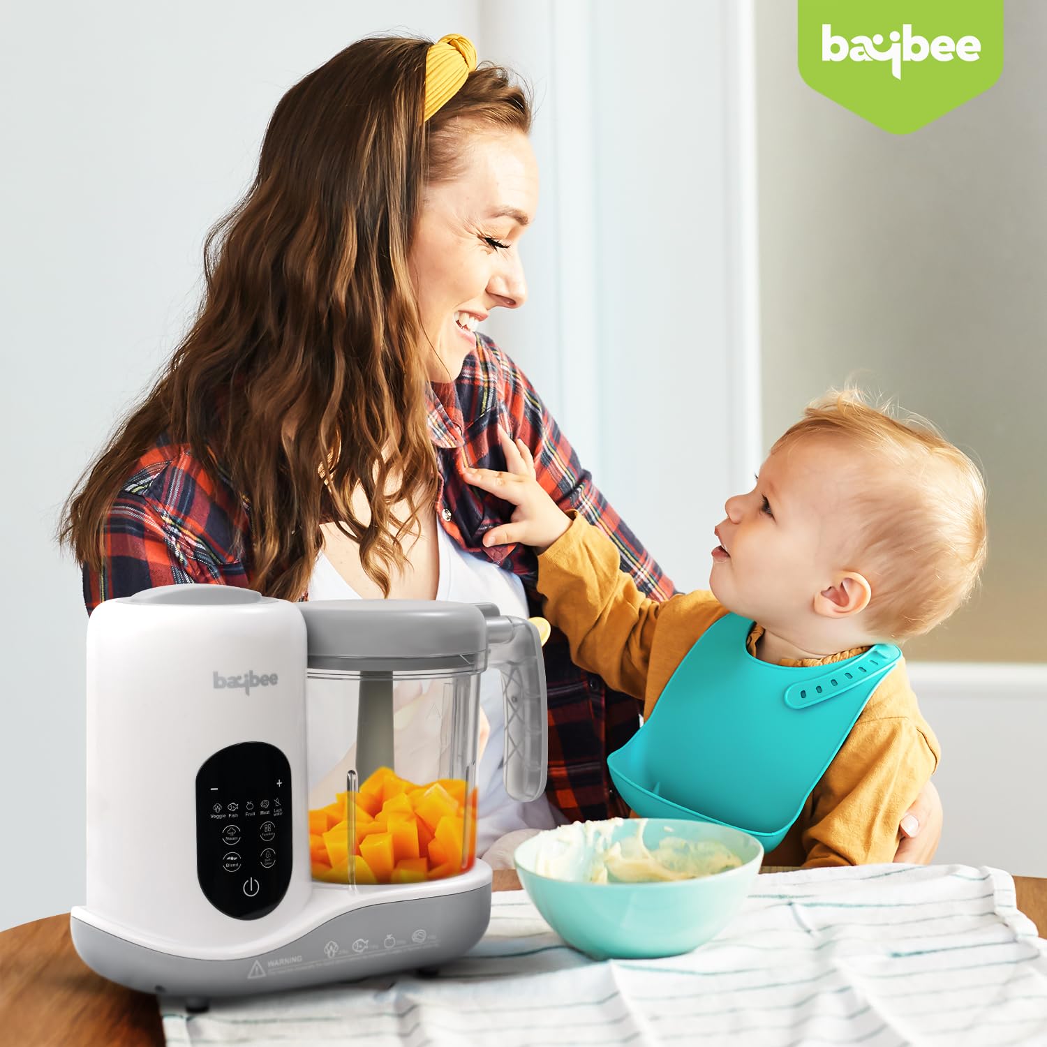 Baybee 5-in-1 Electric Baby Food Processor | Baby Food Maker with Steamer, Chopper, Blender, Reheat & Sterilize | Portable Baby Food Blender with Self-Clean & Touch Screen for Purees - (BBFPR003)