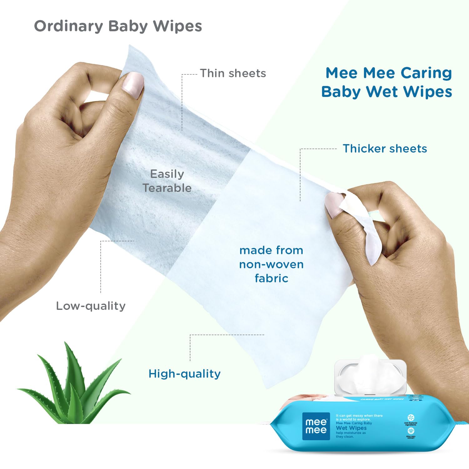 Mee Mee Caring Baby Wet Wipes - (72 pcs)