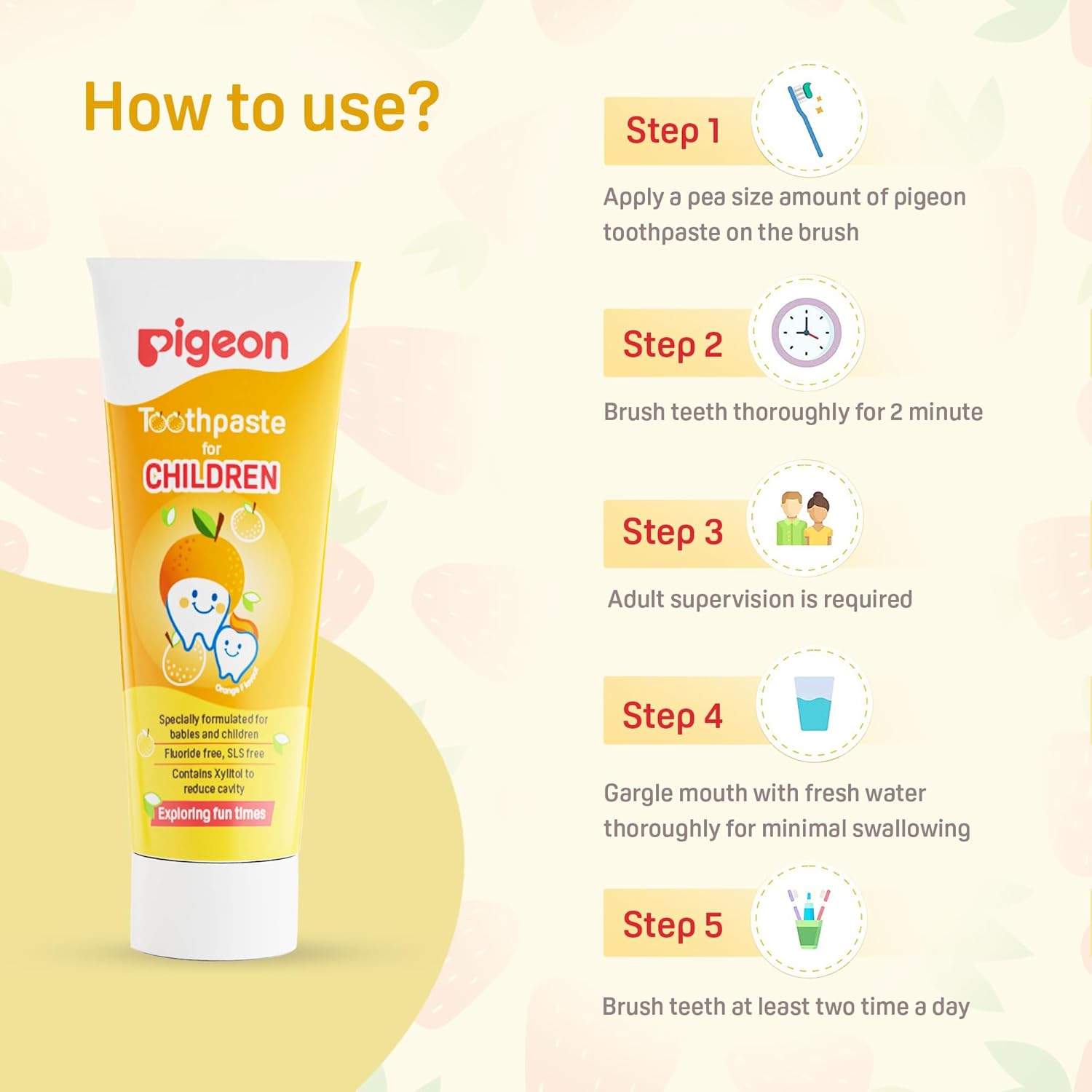 Pigeon Baby tooth paste Orange - 45g