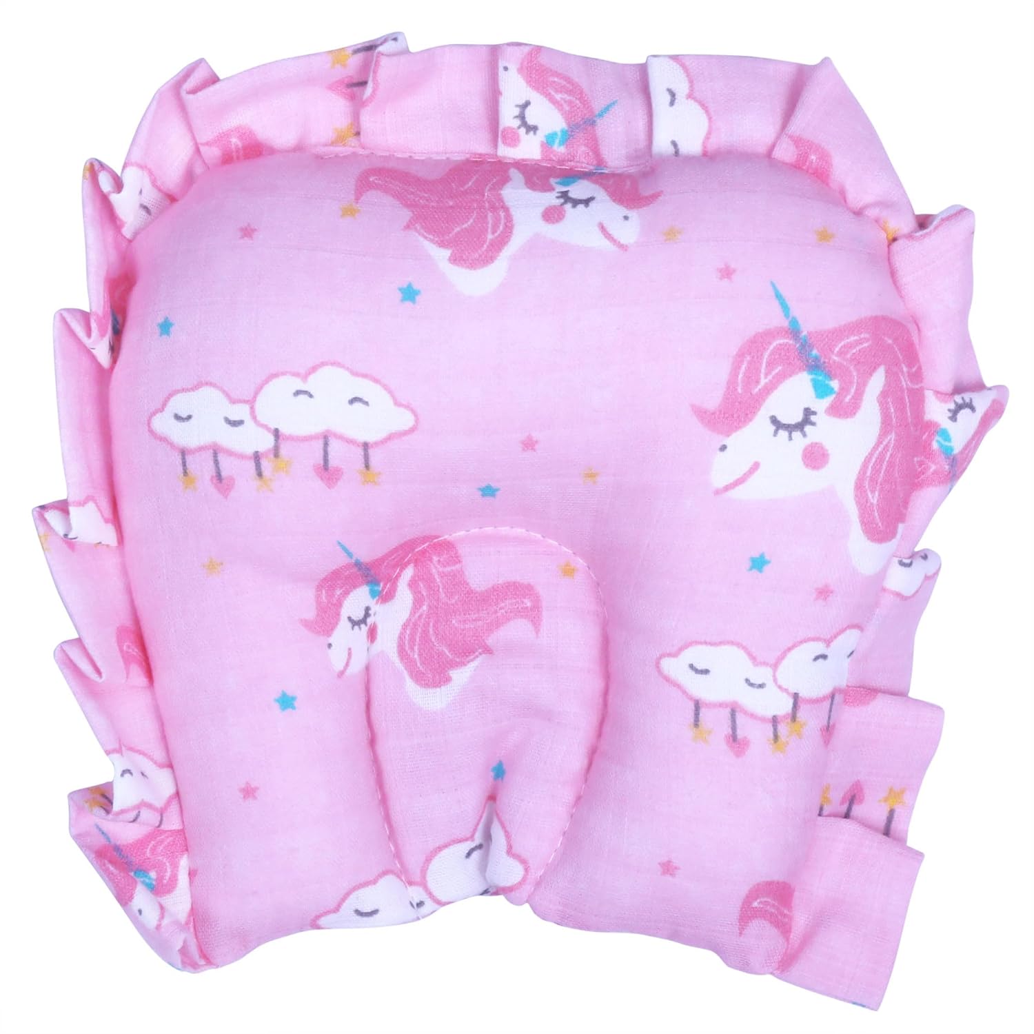 1ST STEP 100% Muslin Cotton Thick New Born Baby Bedding Mattress/Gadda Bed Set for Babies with 2 Side Bolster & Head Pillow (Pink)
