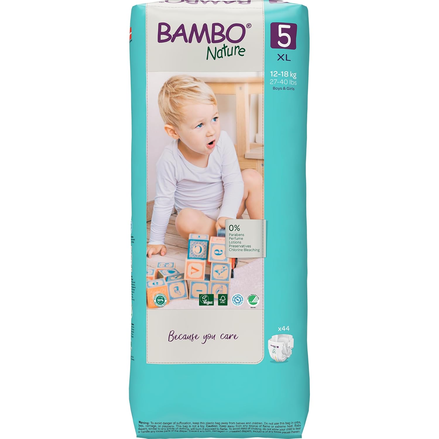Bambo Nature Premium Baby Tape Diapers XL (Size 5) (12-18 Kgs)