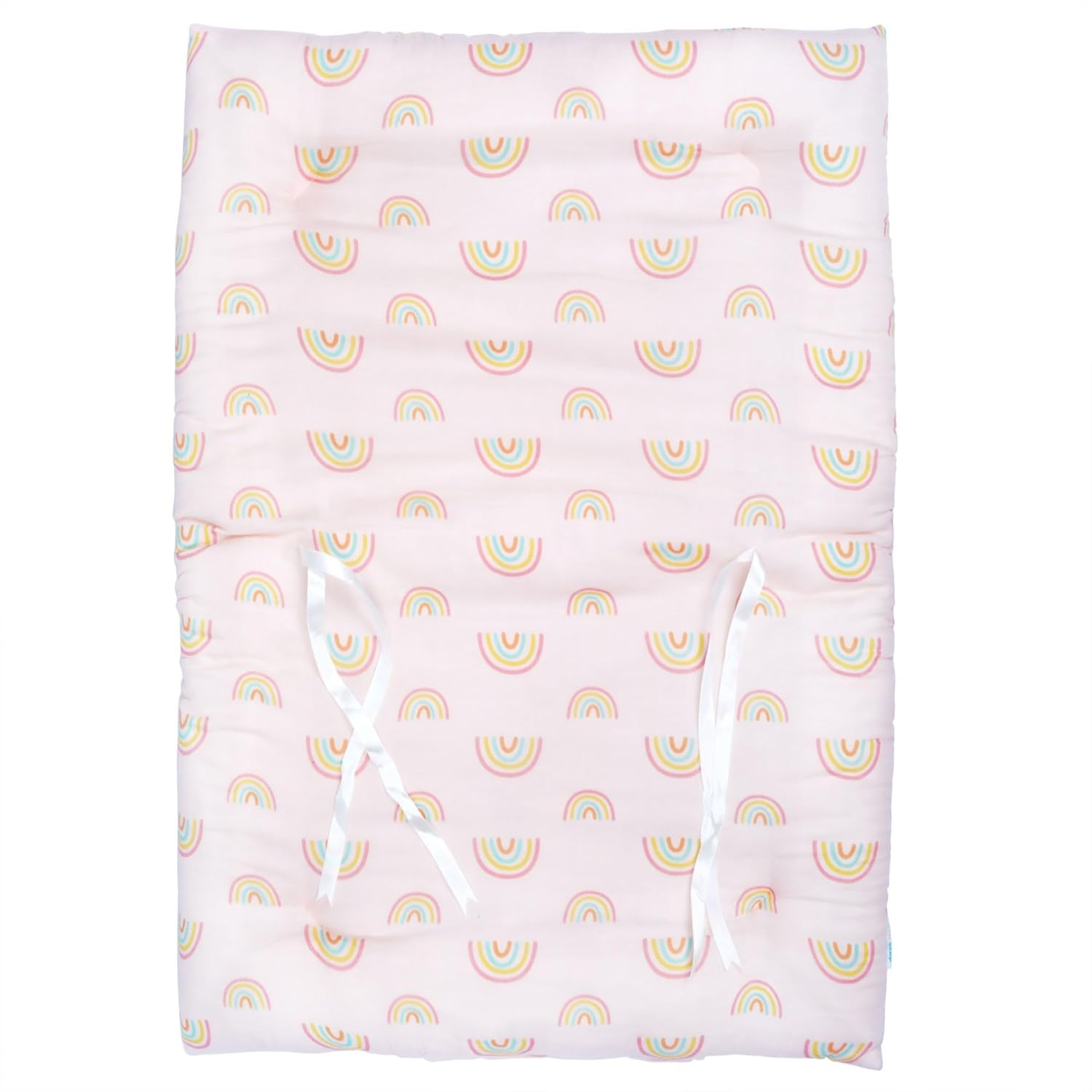 1ST STEP 100% Muslin Cotton Thick New Born Baby Bedding Mattress/Gadda Bed Set for Babies with 2 Side Bolster & Head Pillow (Orange)