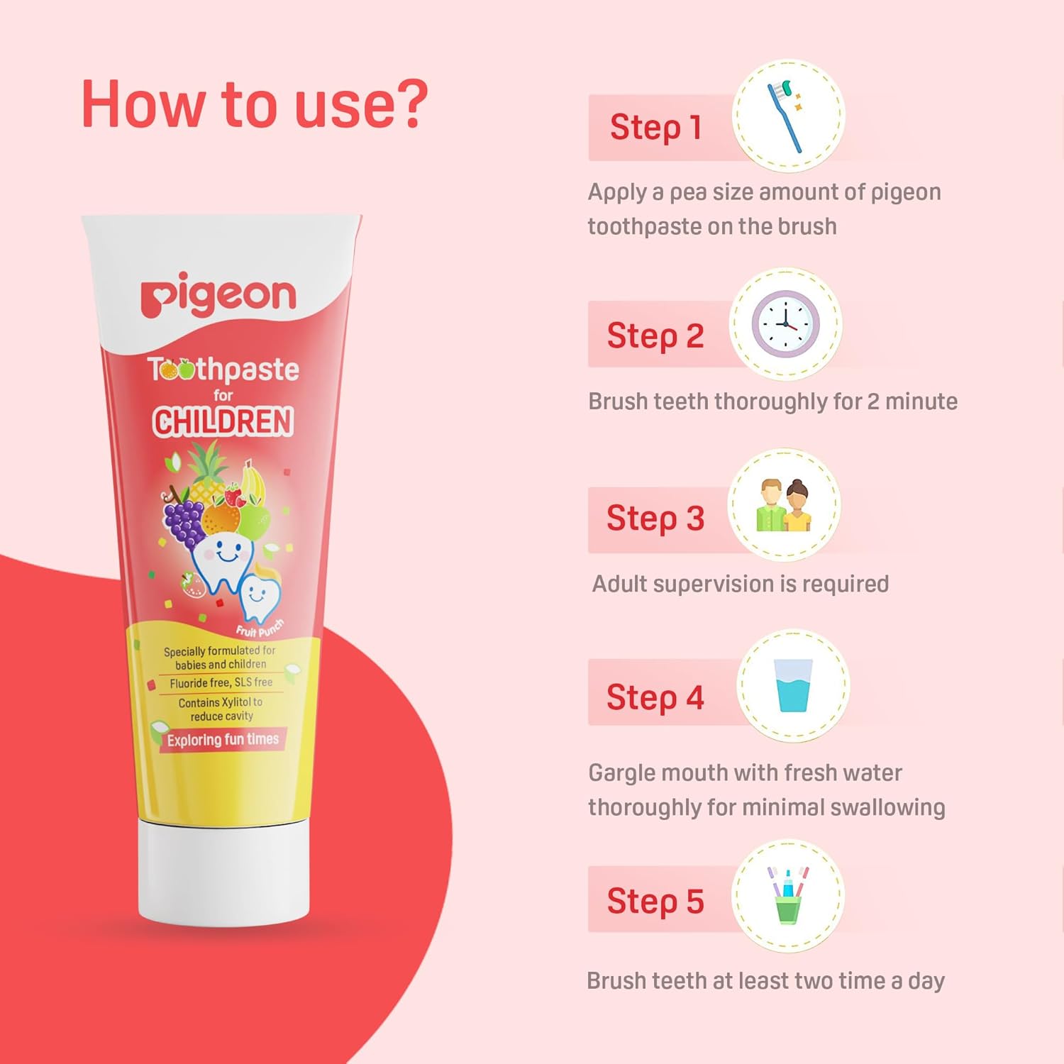 Pigeon Tooth Paste Fruit punch - 45g