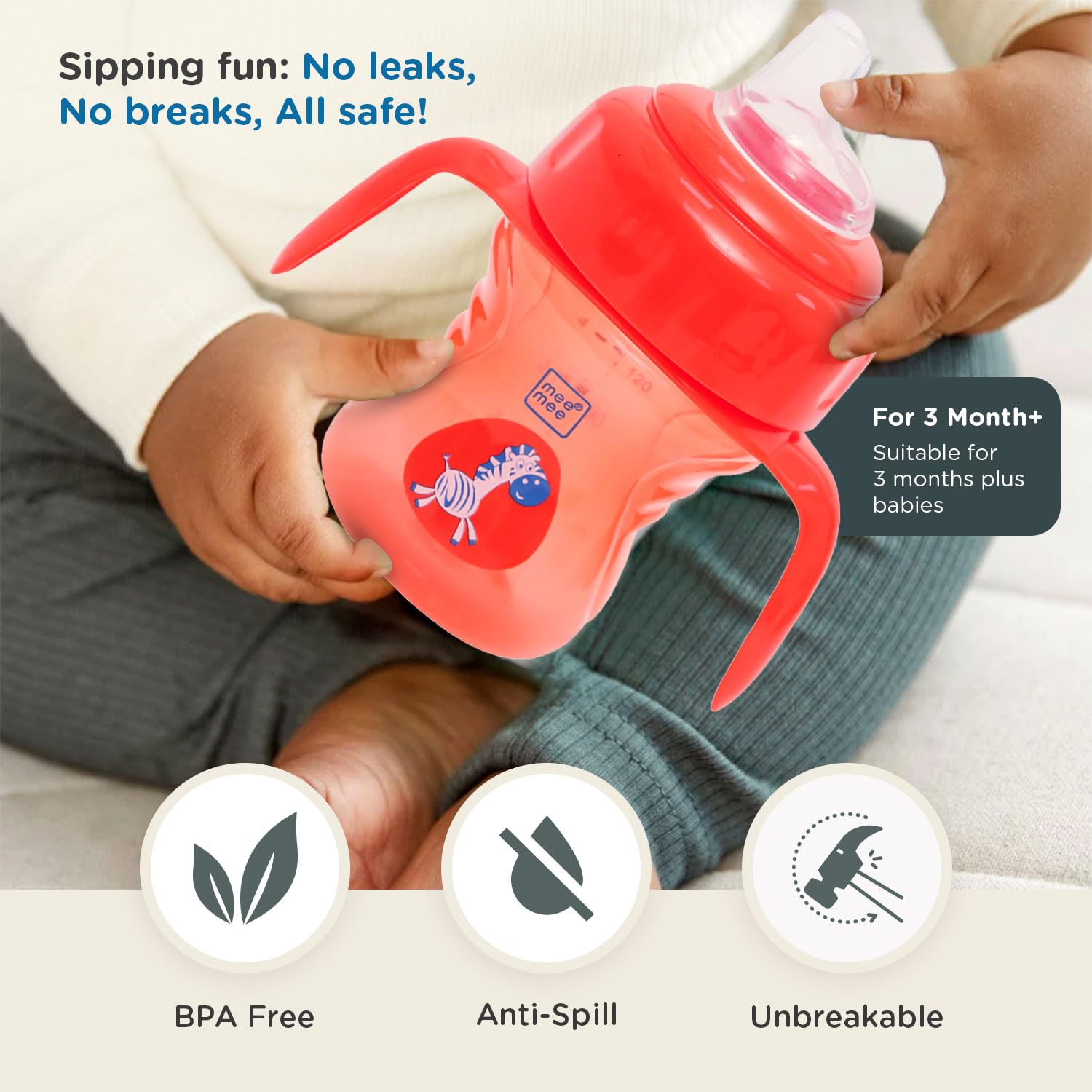 Mee Mee 2 in 1 Spout & Straw Sipper Cup 3M+ (150ml)