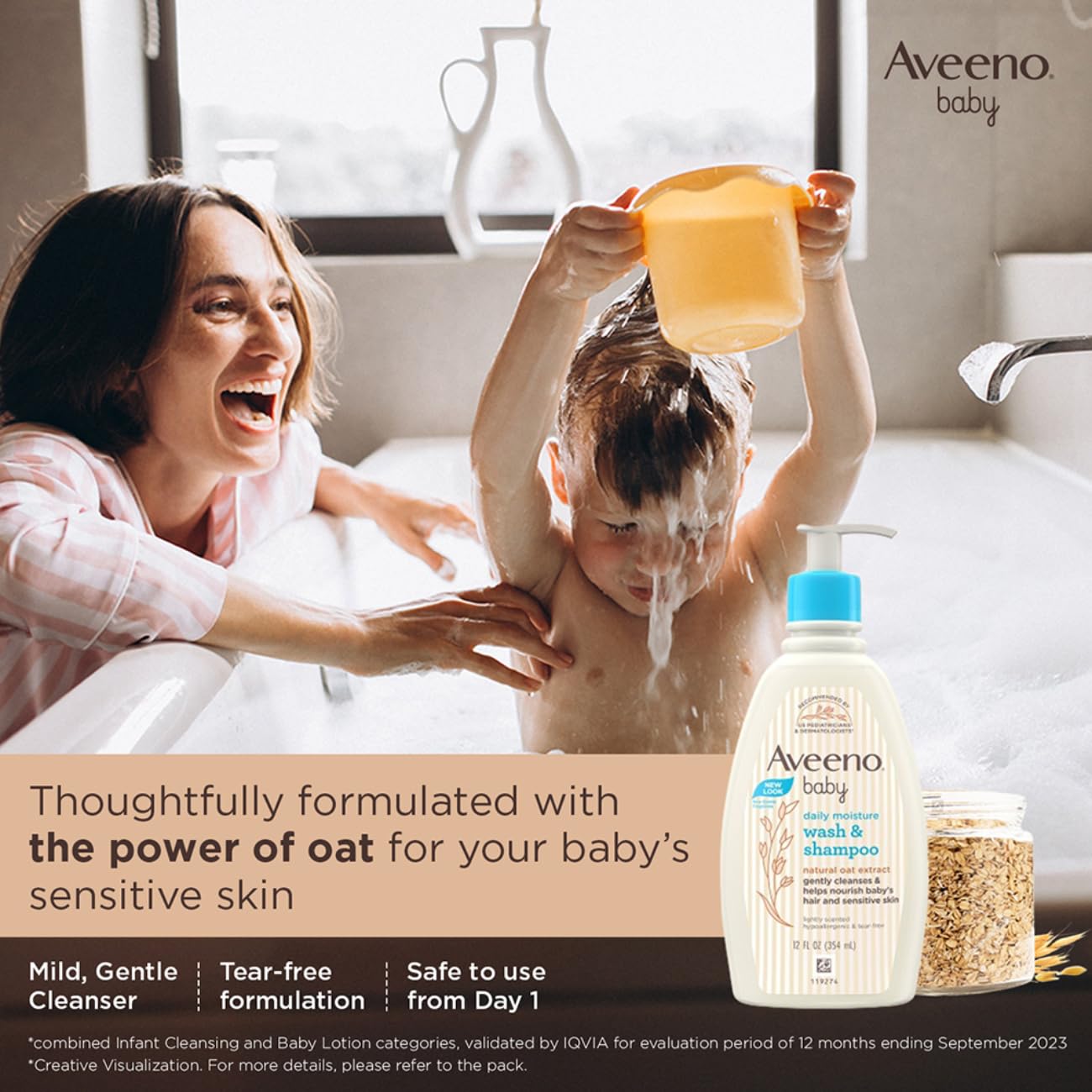Aveeno Baby Daily Moisture Wash &amp; Shampoo 354ml