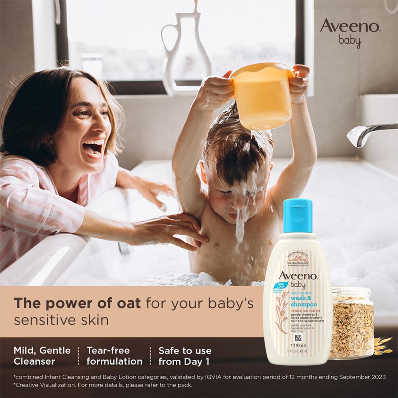 Aveeno Baby Daily Moisture Wash &amp; Shampoo 100ml