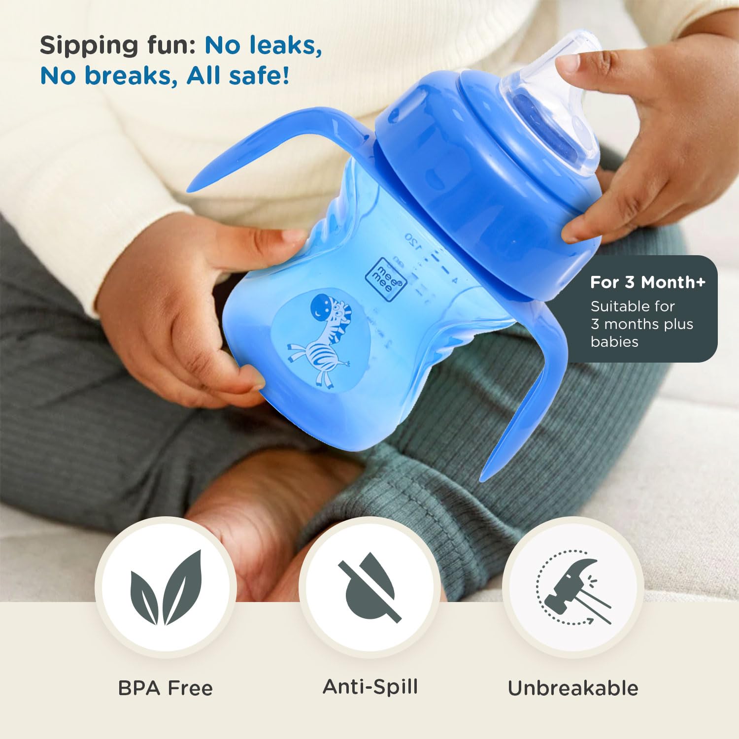 Mee Mee 2 in 1 Spout & Straw Sipper Cup 3M+ (150ml)