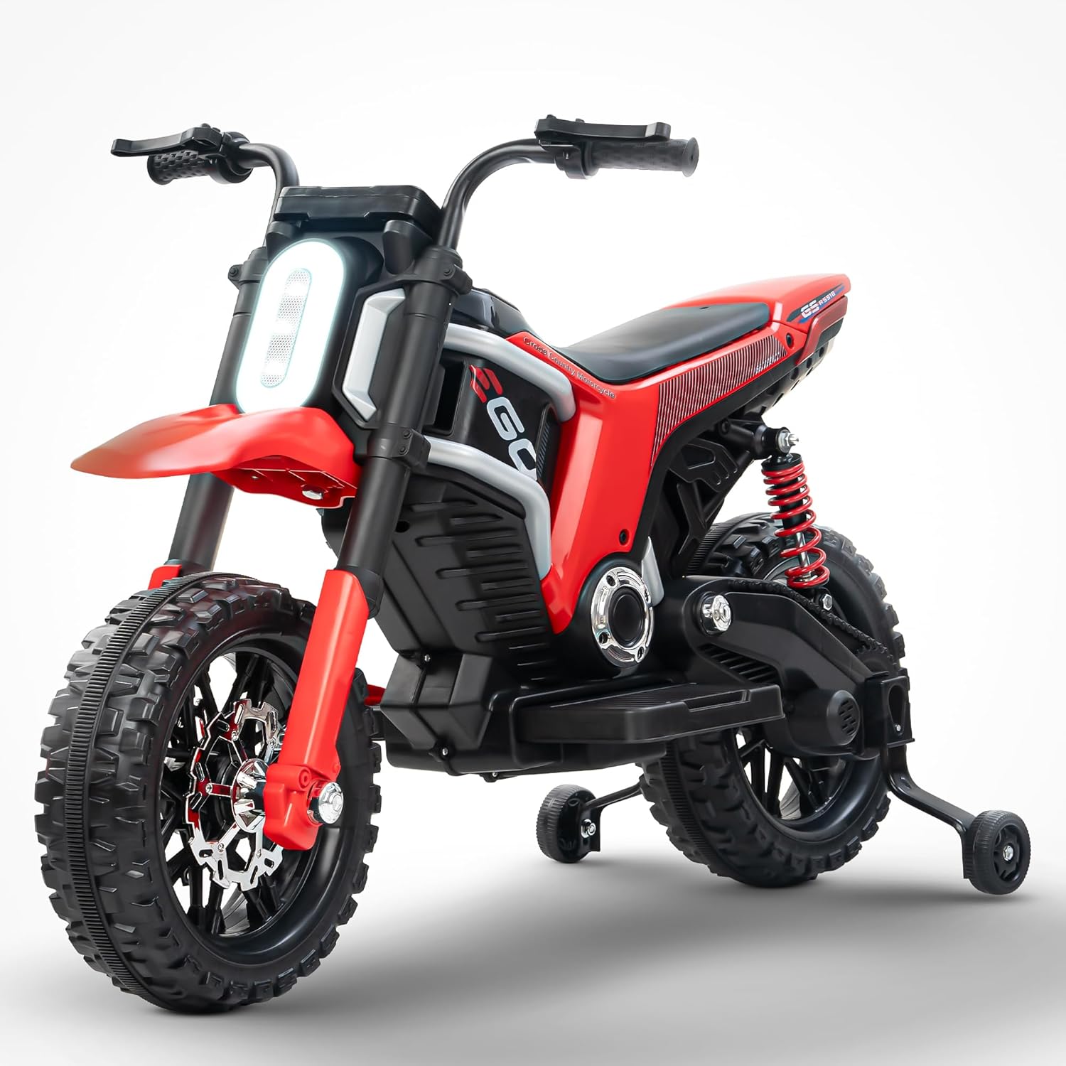 Baybee Motocross Electric Bike for Kids, Ride on Toys Kid's Bikes with LED Light & Music | Rechargeable Baby Bike | Battery Operated Bike for Kids to Drive 2 to 9 Years Boys Girl (Red)