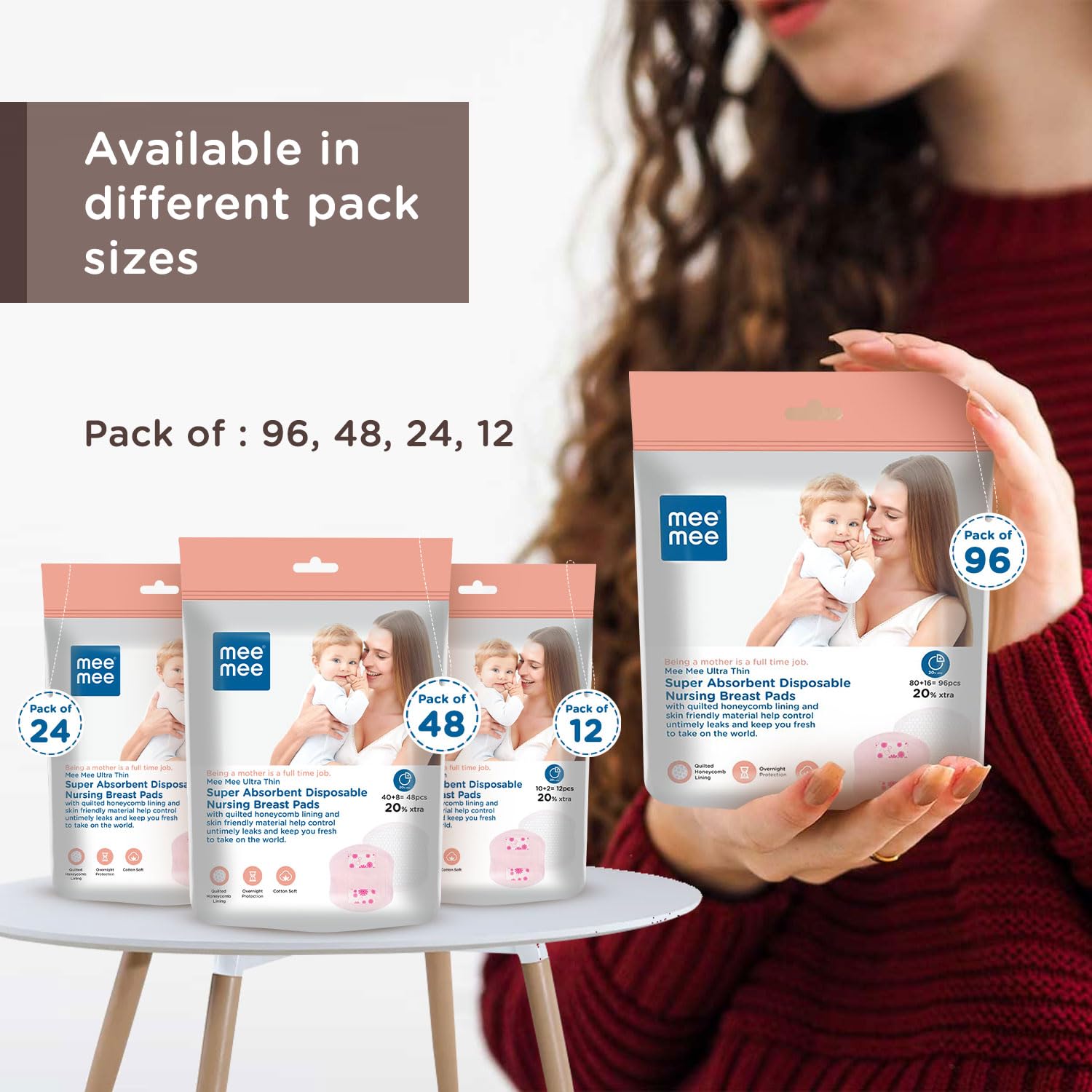 Mee Mee Stay Dry Advanced Absorbent Disposable Nursing Breast Pads (20+4=24pcs) 20% xtra