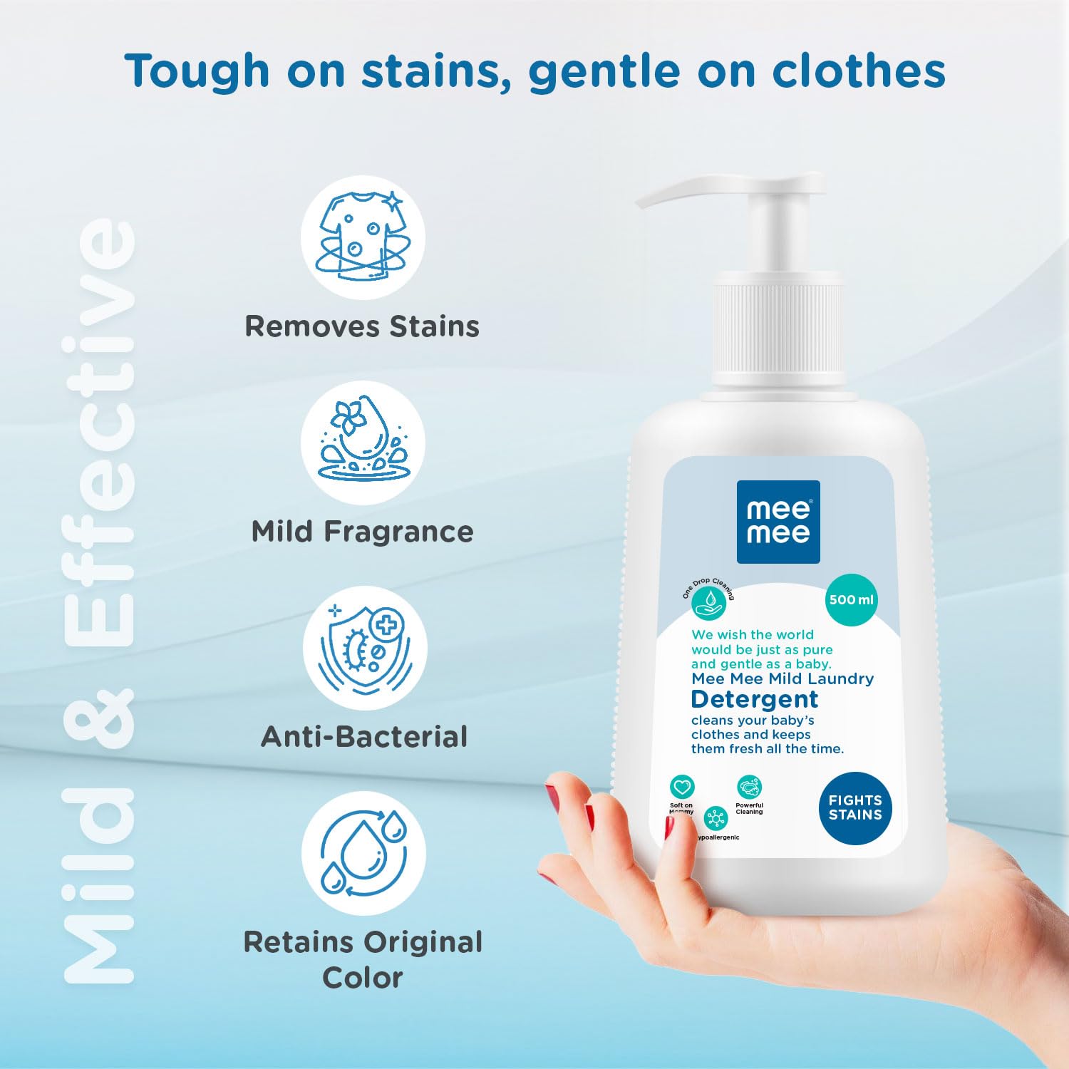 Mee Mee Mild Laundry Detergent Cleans Your Baby's Clothes & Keeps Them Fresh all the time - 500ml