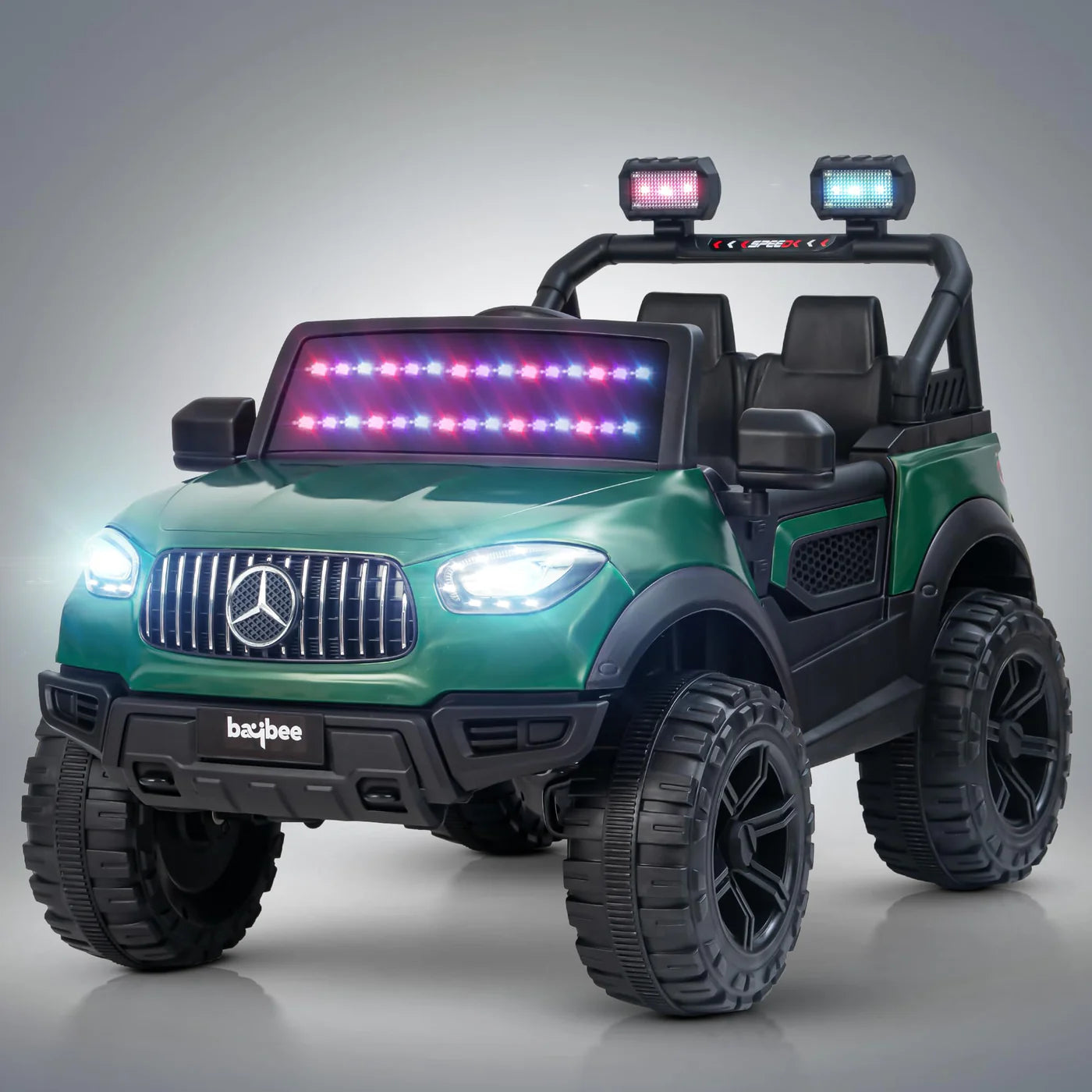 Baybee Rumble Battery Operated Jeep for Kids -  Green