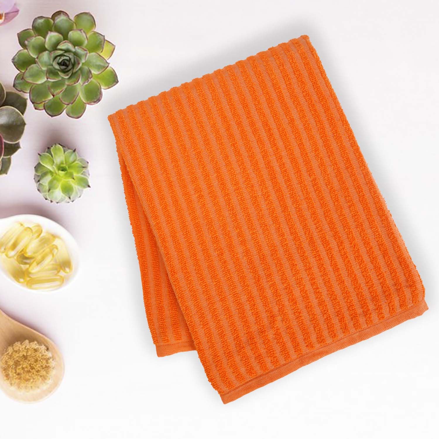 Micro Cotton LuxeLite Versatile Towel, Orange (size: 58x122 cms)