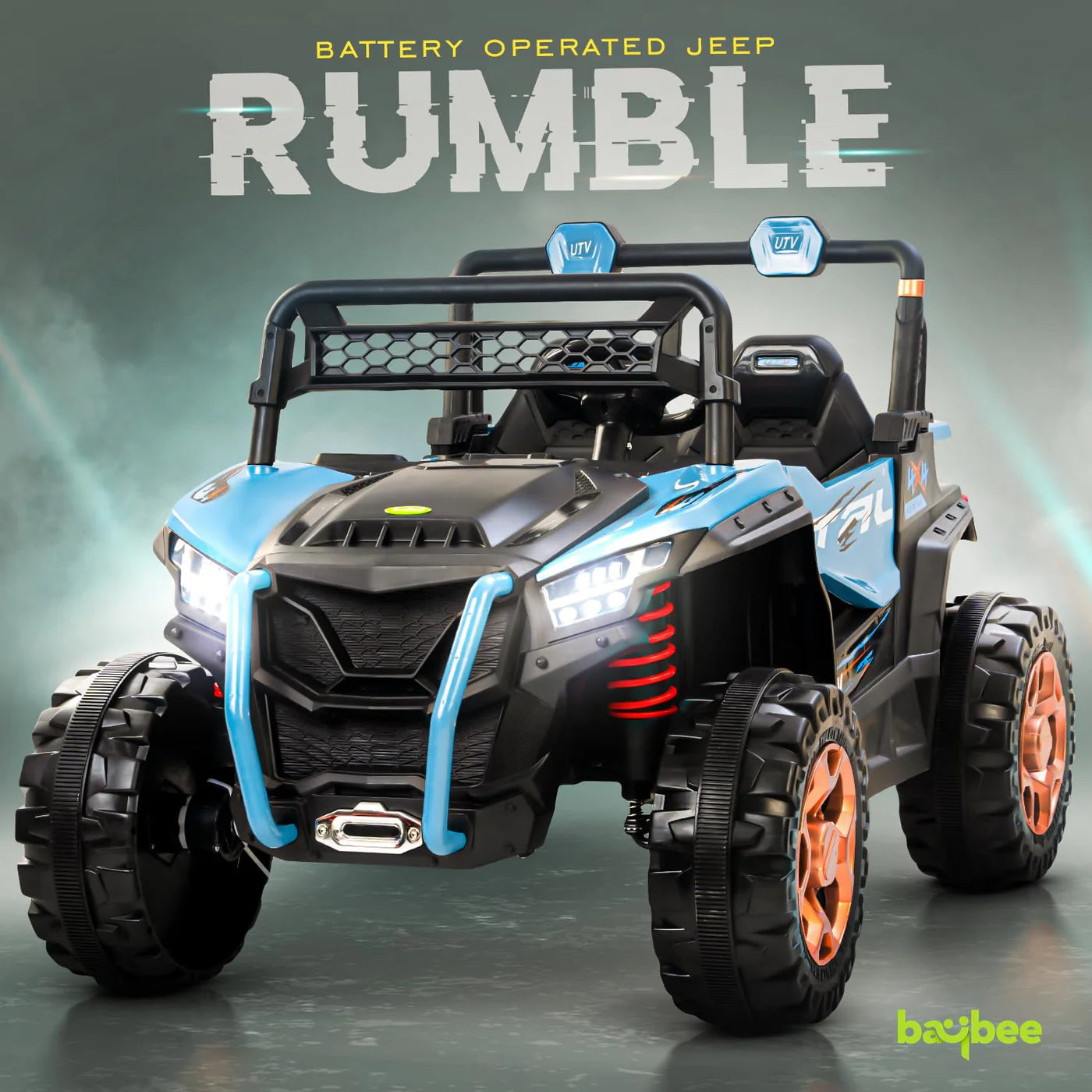 Baybee Rumble Rechargeable Battery Operated Jeep for Kids - Blue