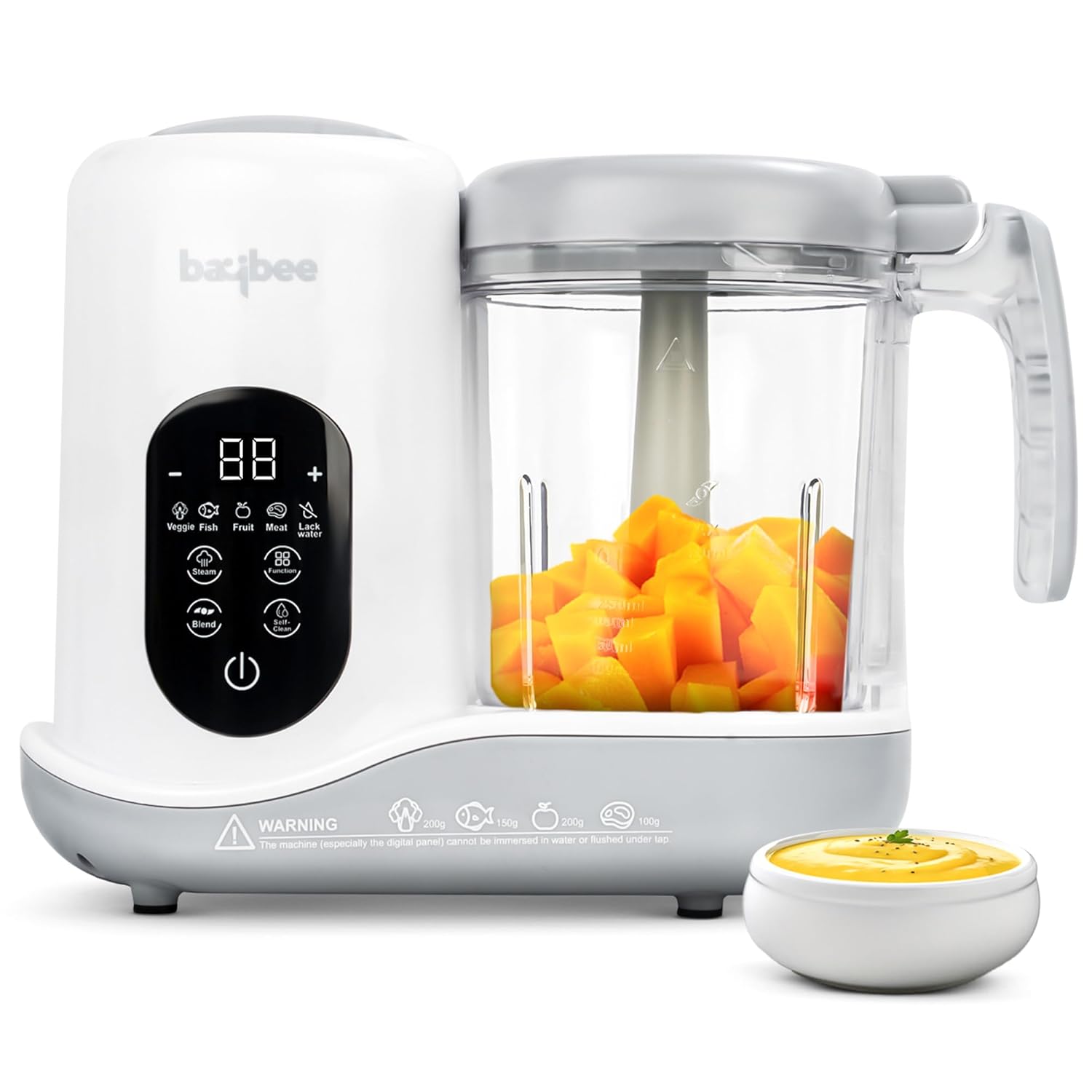 Baybee 5-in-1 Electric Baby Food Processor | Baby Food Maker with Steamer, Chopper, Blender, Reheat & Sterilize | Portable Baby Food Blender with Self-Clean & Touch Screen for Purees - (BBFPR003)