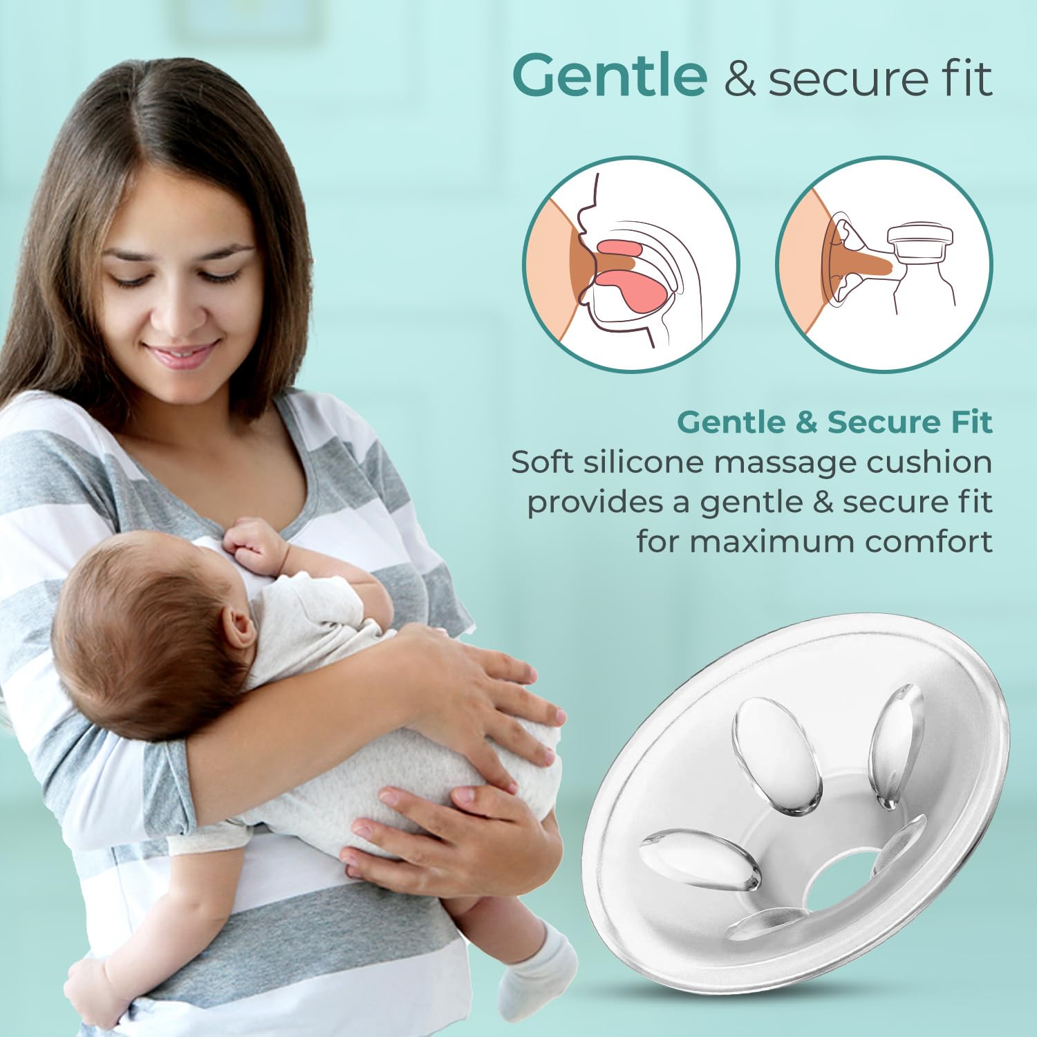 LuvLap Manual Breast Pump | Soft Massage Cushion Gentle On Skin | BPA Free | 2 Free Breast Pads