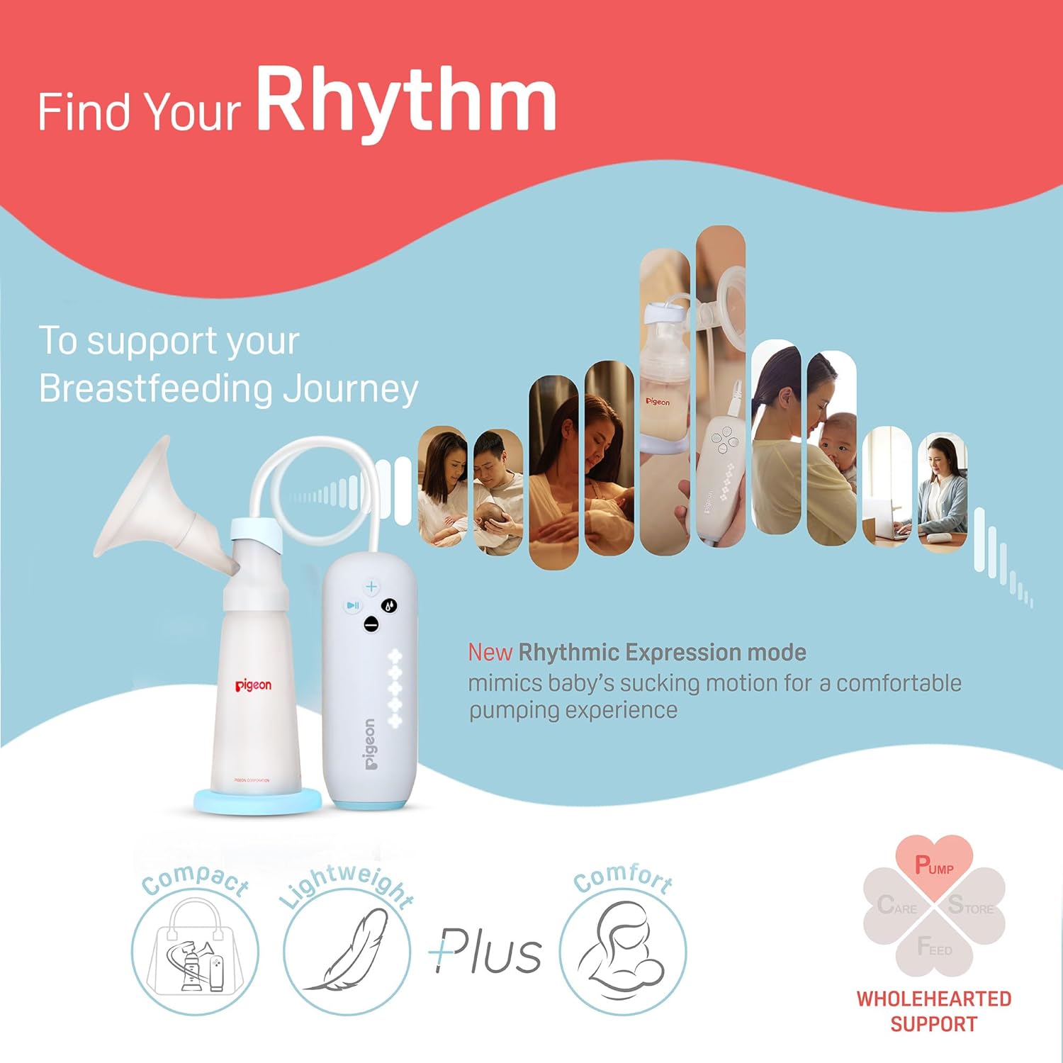 Pigeon GoMini+ Electric Breast Pump | Wide Neck - Single | BPA/BPS FREE