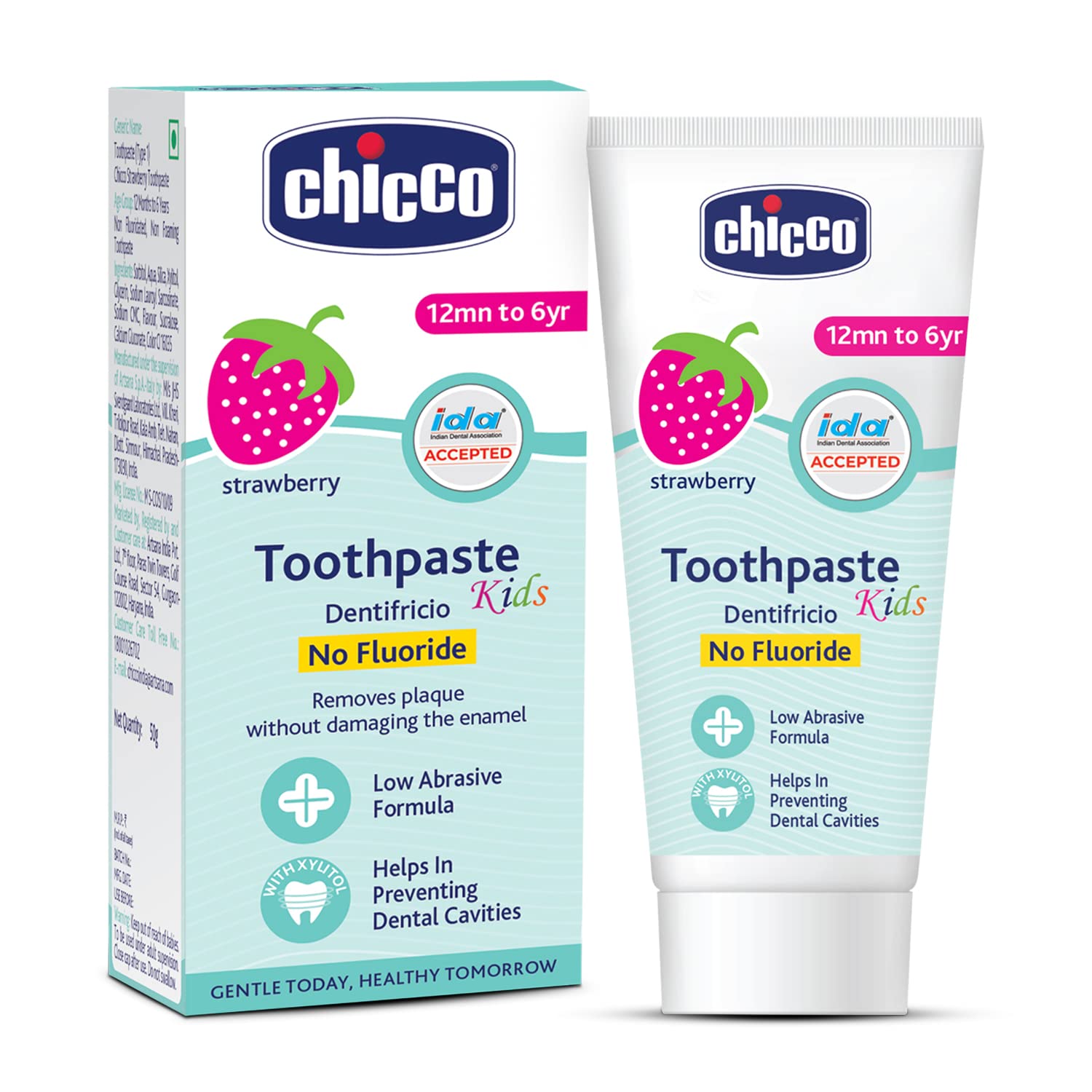 Chicco Toothpaste for Kids 50g - Strawberry Flavour - 12m to 6yrs