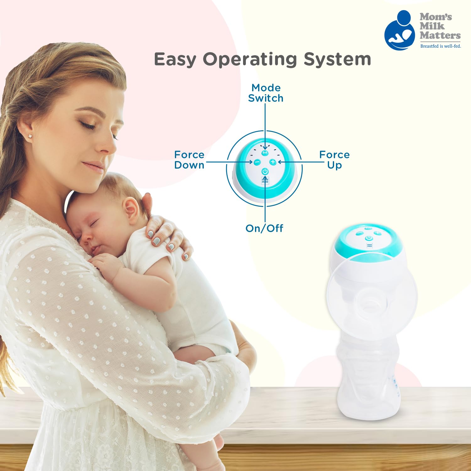 Mee Mee Advanced Electric Breast Pump | BPA Free | Dual Modes | Easy to Clean | 2 Free Breast Pads