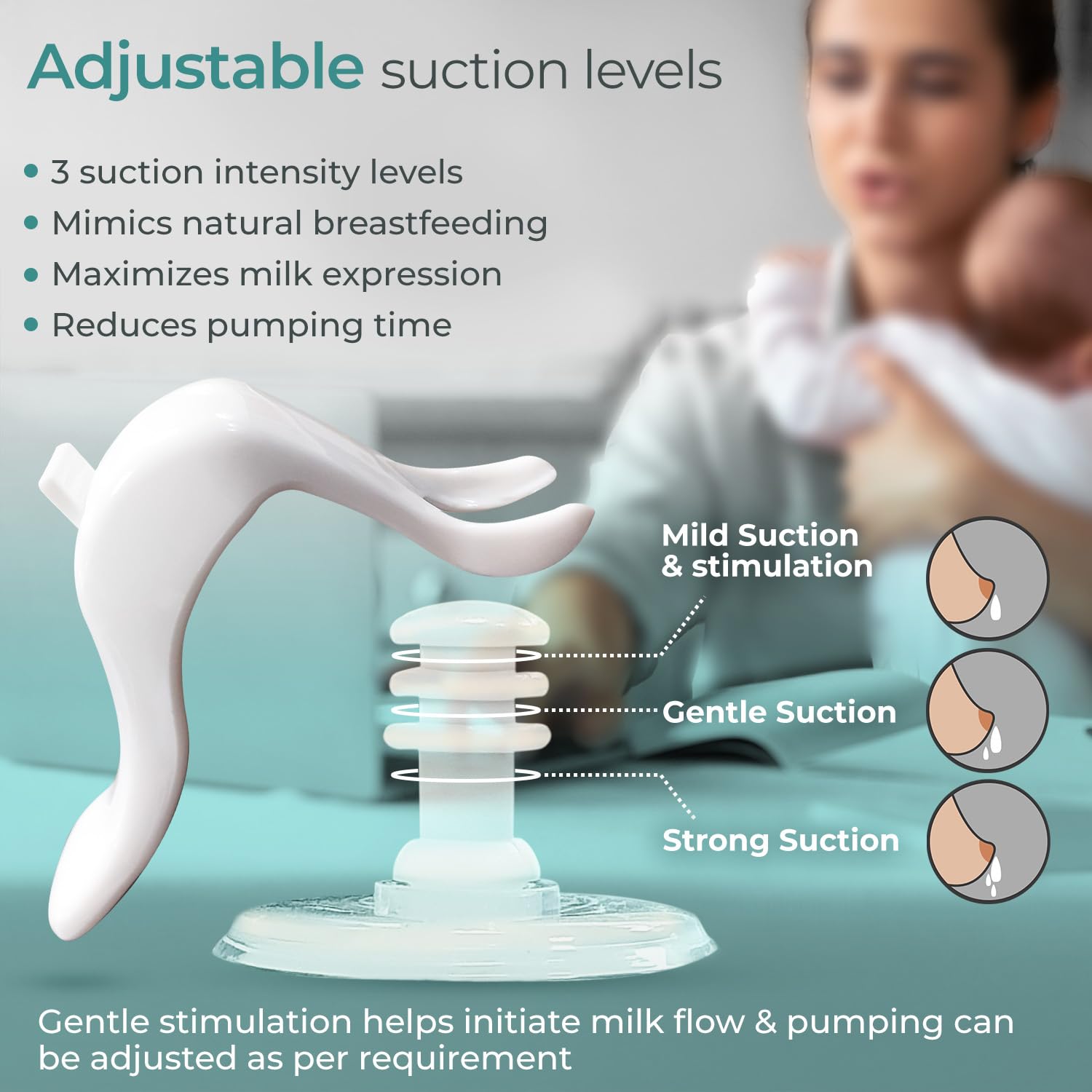 LuvLap Manual Breast Pump | Soft Massage Cushion Gentle On Skin | BPA Free | 2 Free Breast Pads