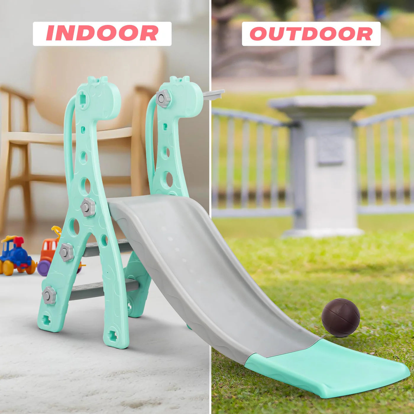 Playgro Foldable Baby Kids Garden Slide for Kids/Toddlers/Indoor/Outdoor Preschoolers - 2 in 1 sliders - 2-5 years