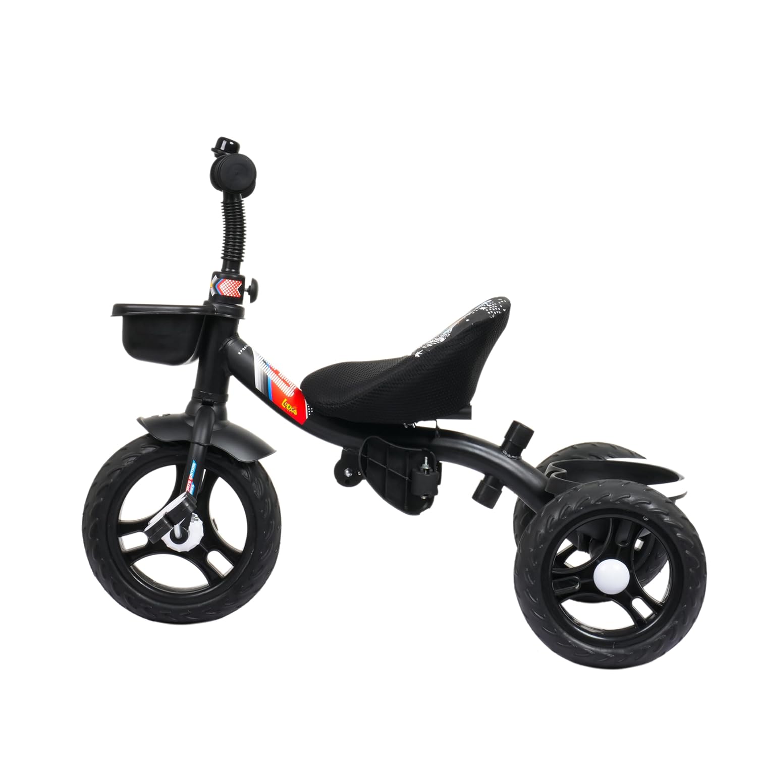 Apple Baby Galaxy Edition GT-500 Plug and Play Tricycle with Height Adjustable Parental Control | Kids Safety Belt | Foam Cushion Seat | for Age Group 2+ Years | Carring Capacity 30-KGS (Galaxy Black)