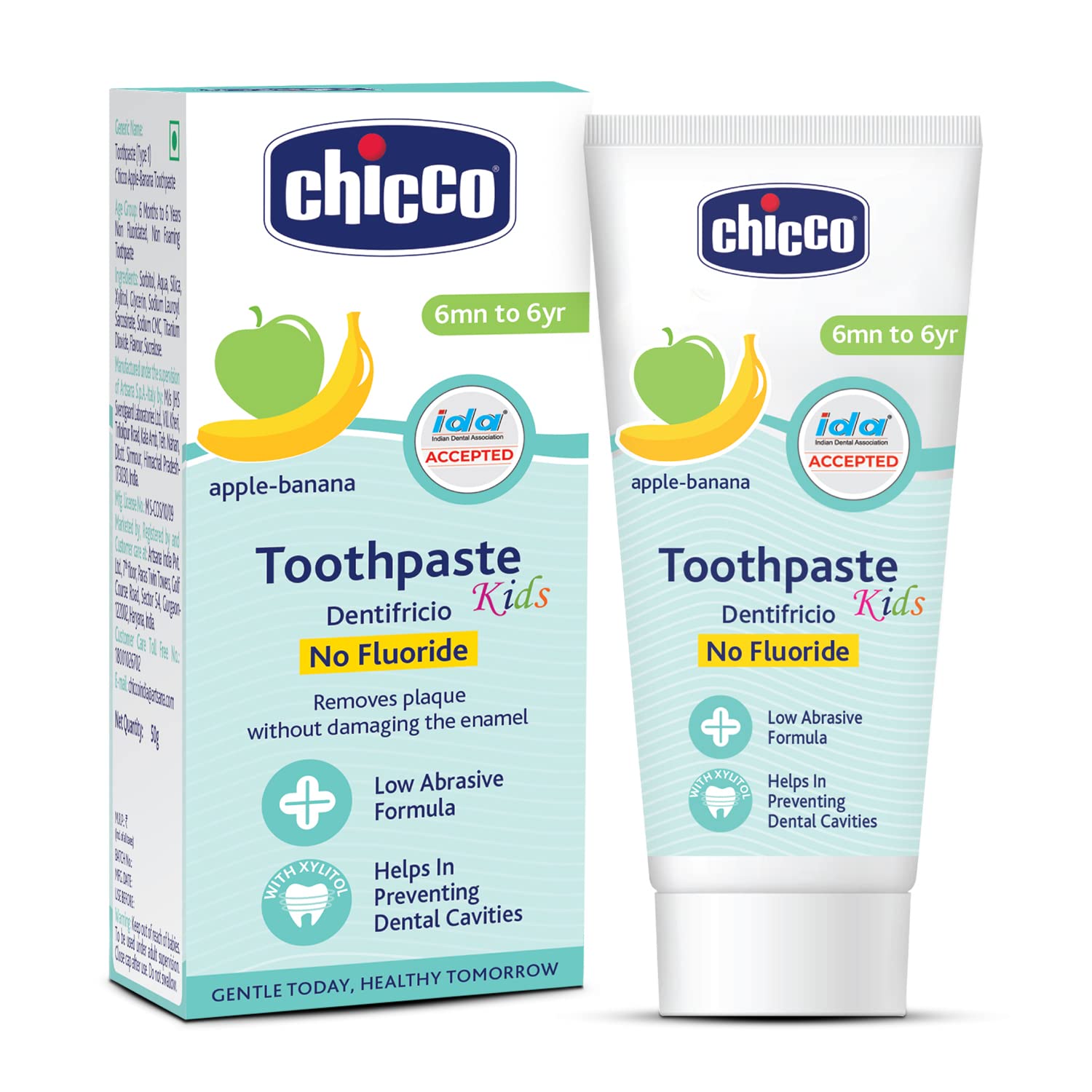 Chicco Toothpaste for Kids 50g - Banana Apple Flavour - 6m to 6yrs