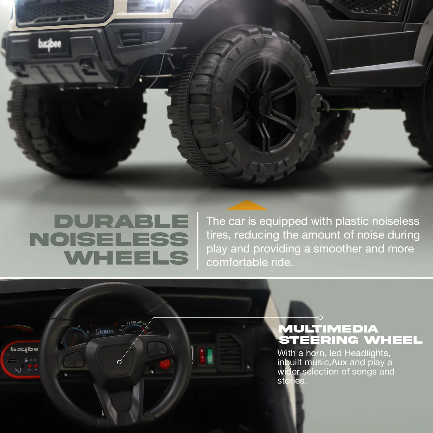 Baybee Bronco Battery Operated Jeep for Kids RGB Windshield Light & Music