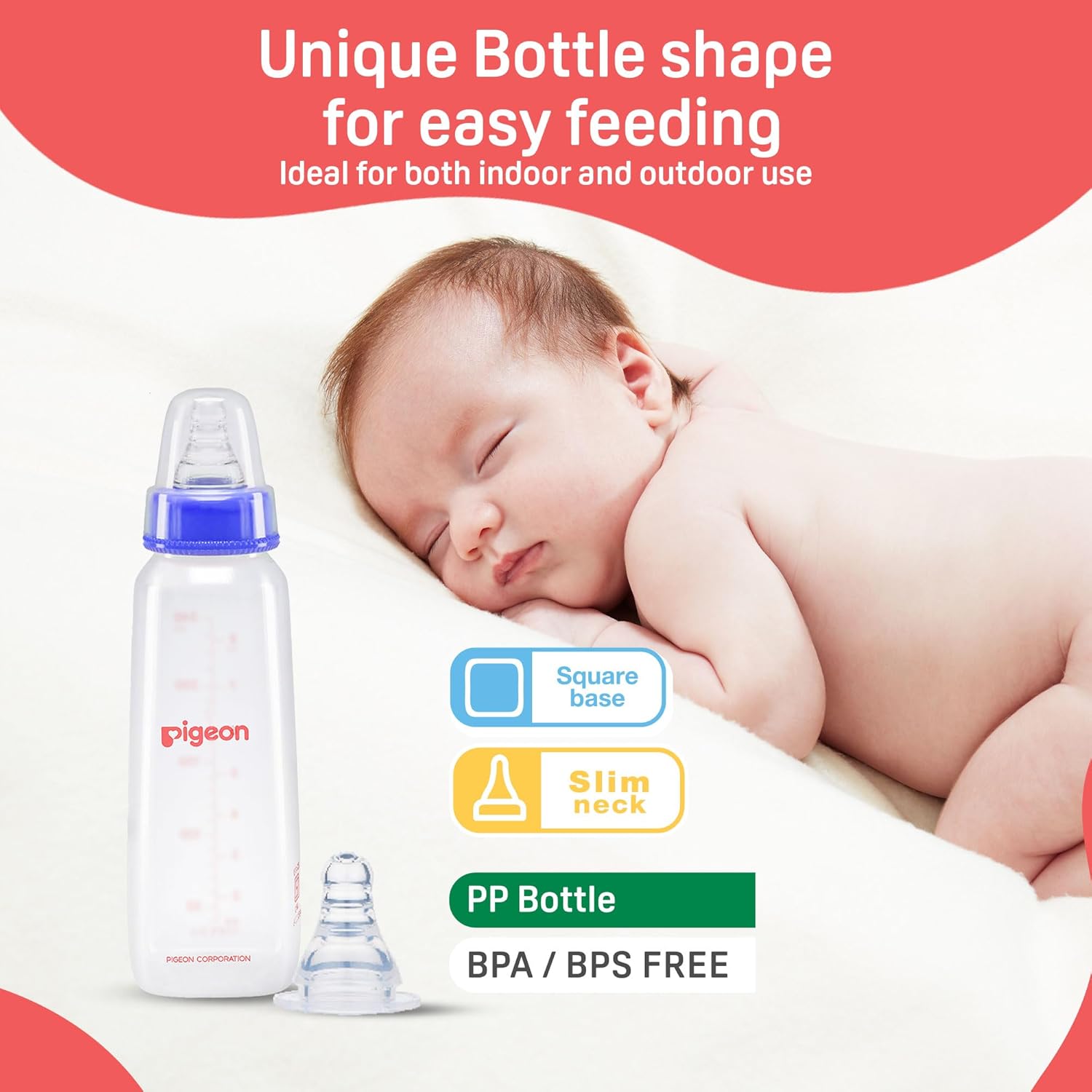 Pigeon Flexible PP Bottle | BPA/BPS Free (200ml/6oz) - 4M+
