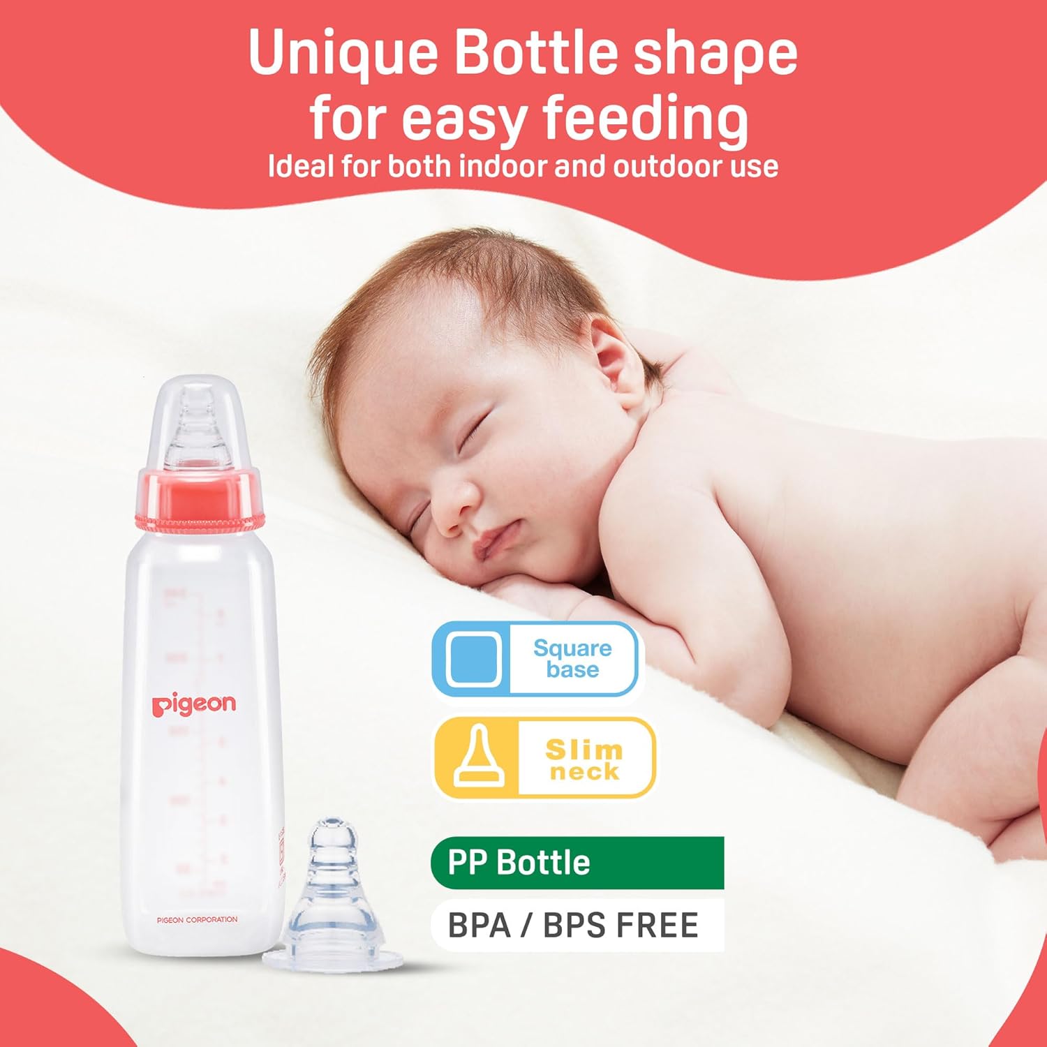 Pigeon Flexible PP Bottle | BPA/BPS Free (200ml/6oz) - 4M+