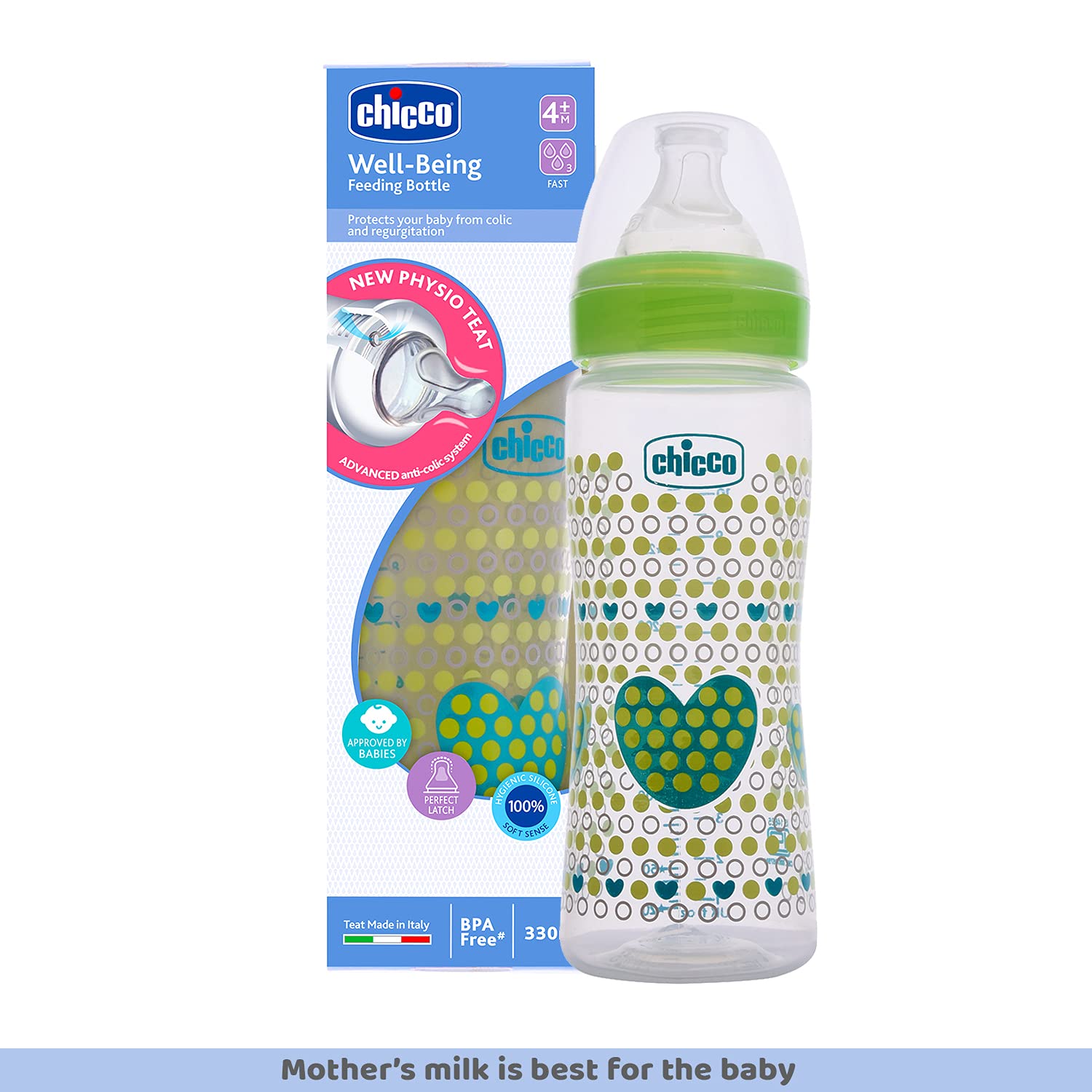 Chicco Feeding Bottle 4M+ (330ml)