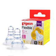 Pigeon Flexible Nipples 9M+ (Size L) BPA/BPS Free - pack of 2