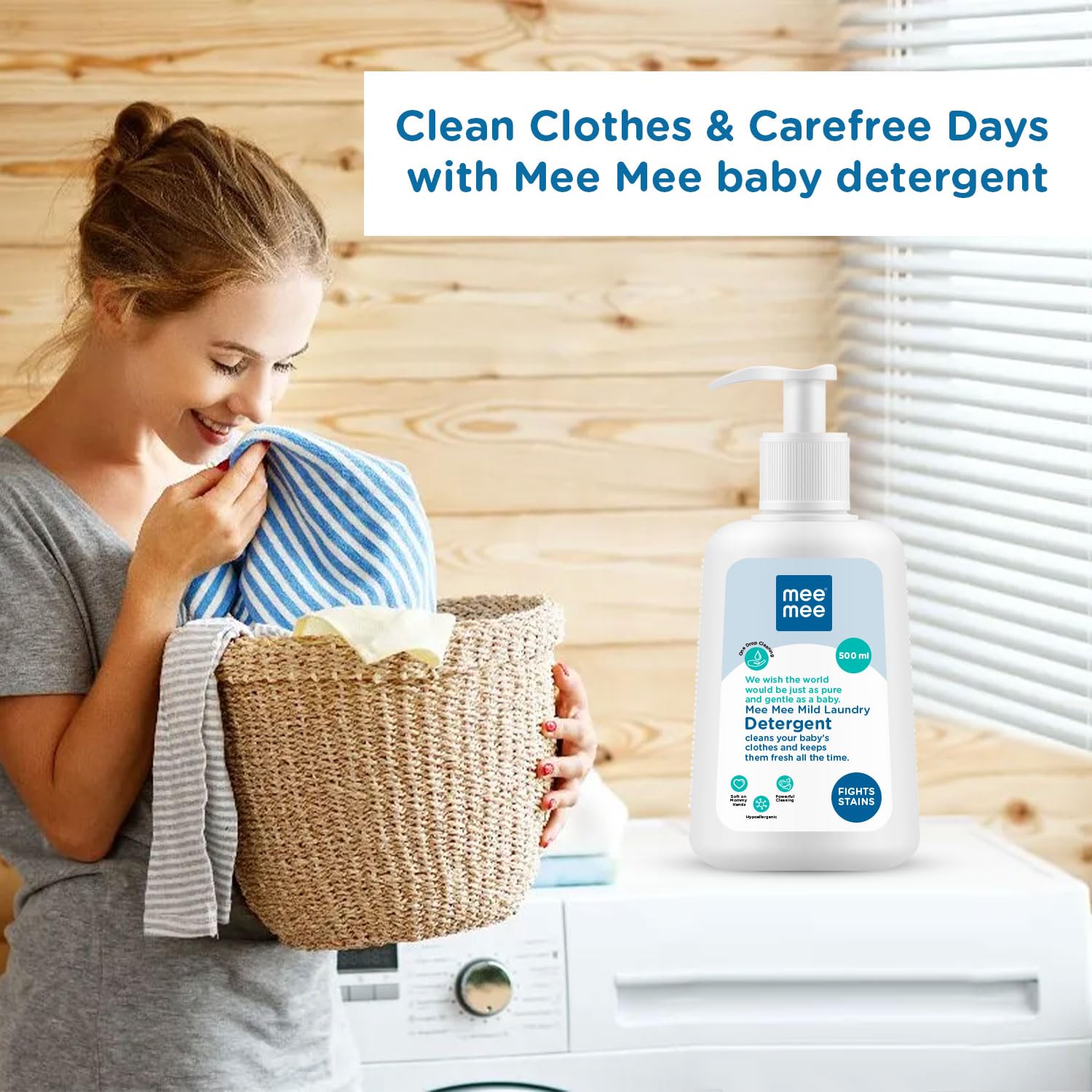 Mee Mee Mild Laundry Detergent Cleans Your Baby's Clothes & Keeps Them Fresh all the time - 500ml