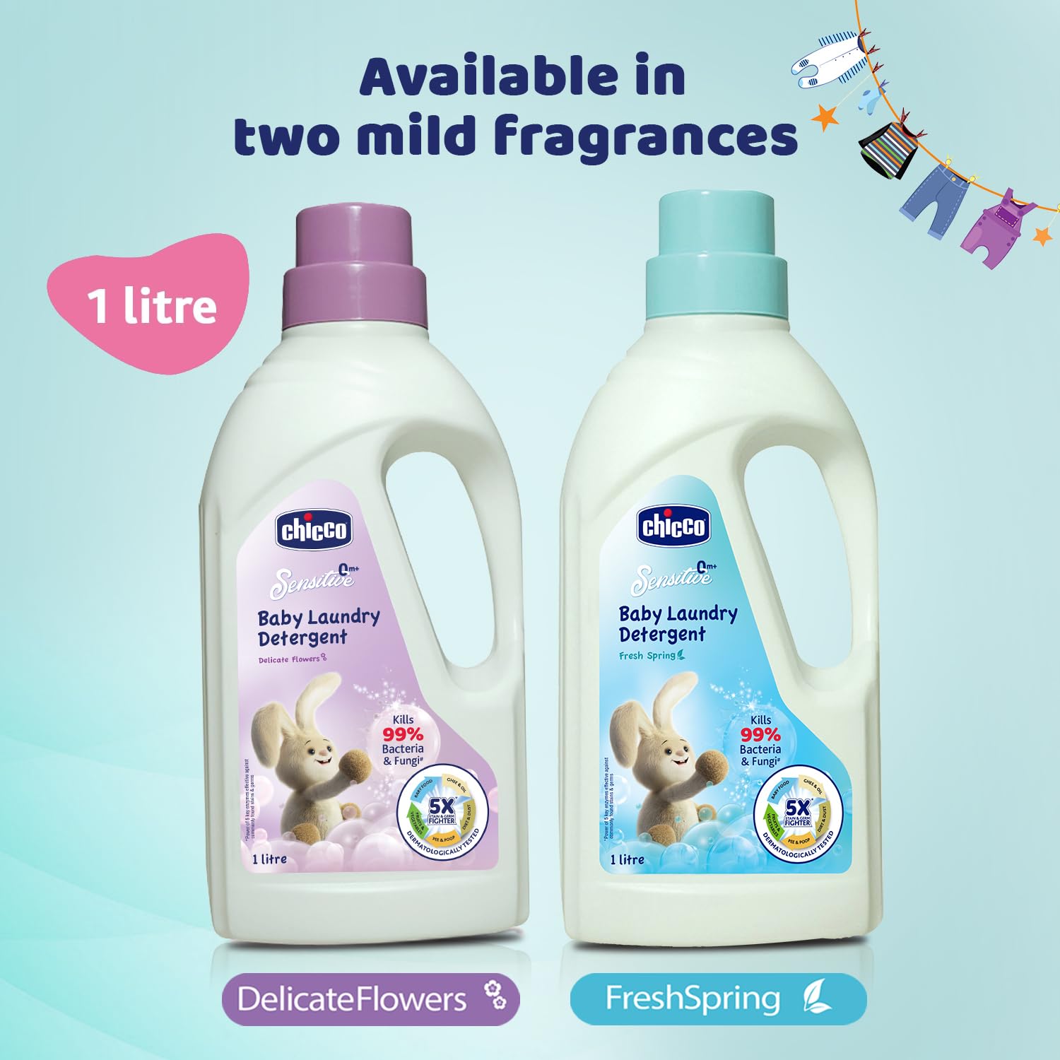 Chicco Baby Laundry Detergent - Delicate Flower (1 LTR)