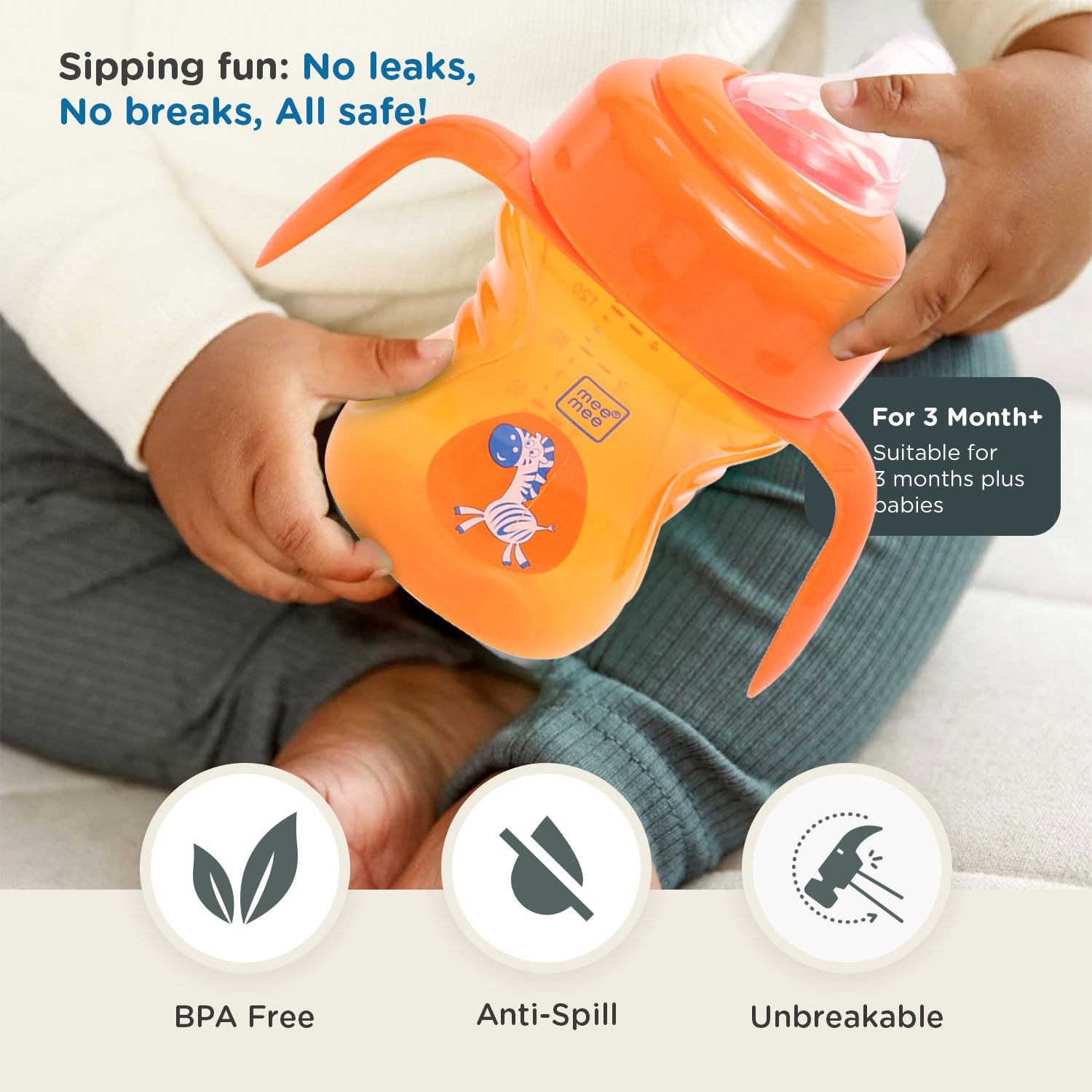 Mee Mee 2 in 1 Spout & Straw Sipper Cup 3M+ (150ml)