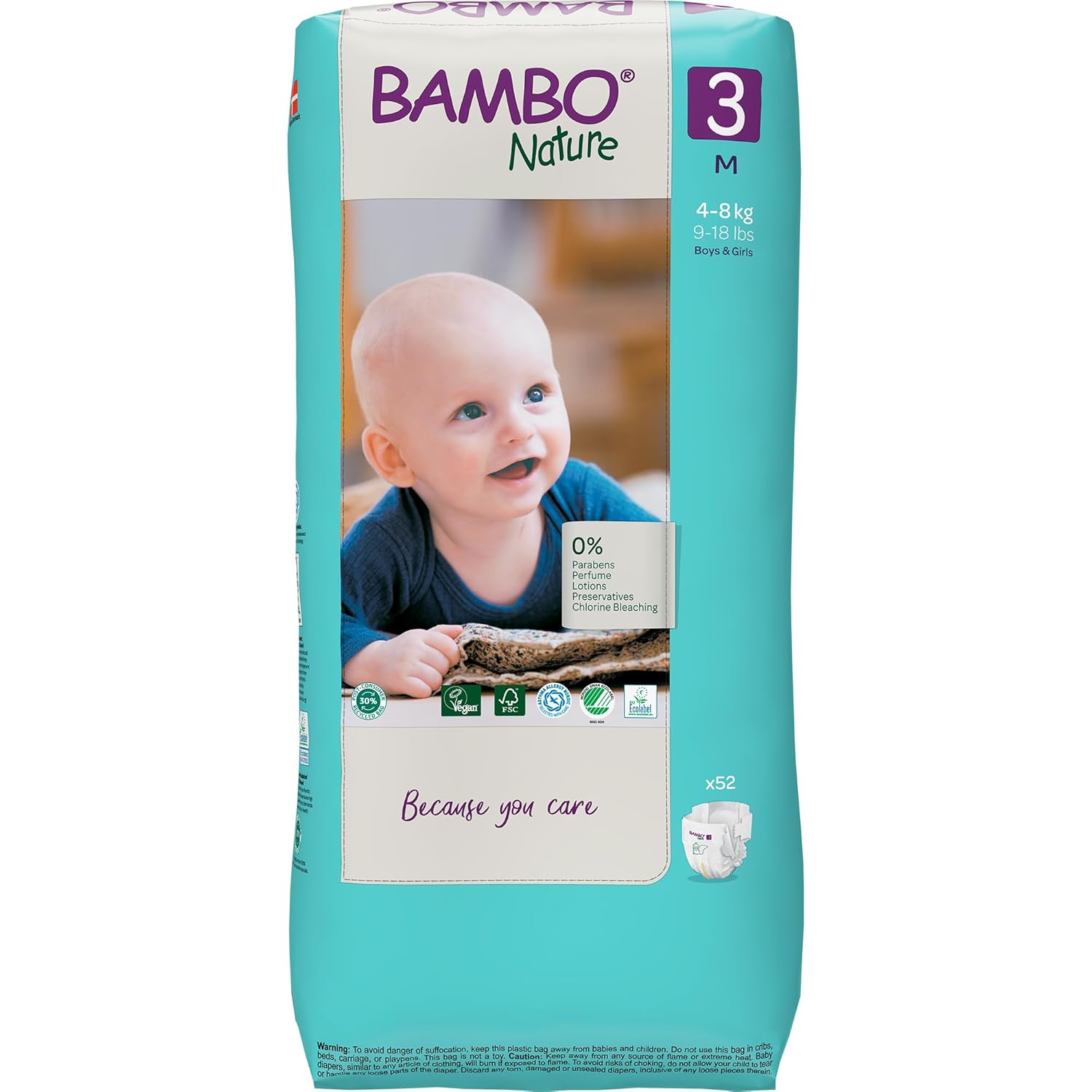 Bambo Nature Premium Baby Tape Diapers M (Size 3) (4-8 Kgs)