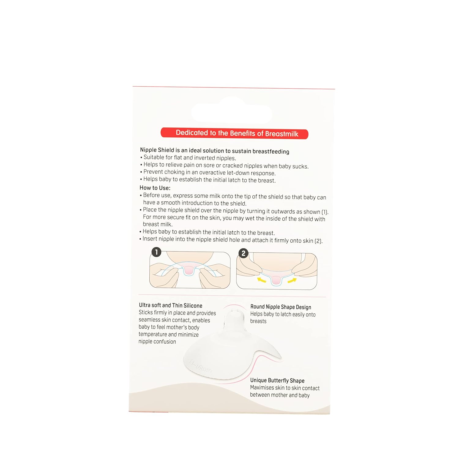 Pigeon Natural Feel Nipple Shield | Unique Shape Maximizes Skin To Skin Contact | Size 3 Below 16 - 20mm Nipple Diameter | BPA/BPS FREE - 2pc with case