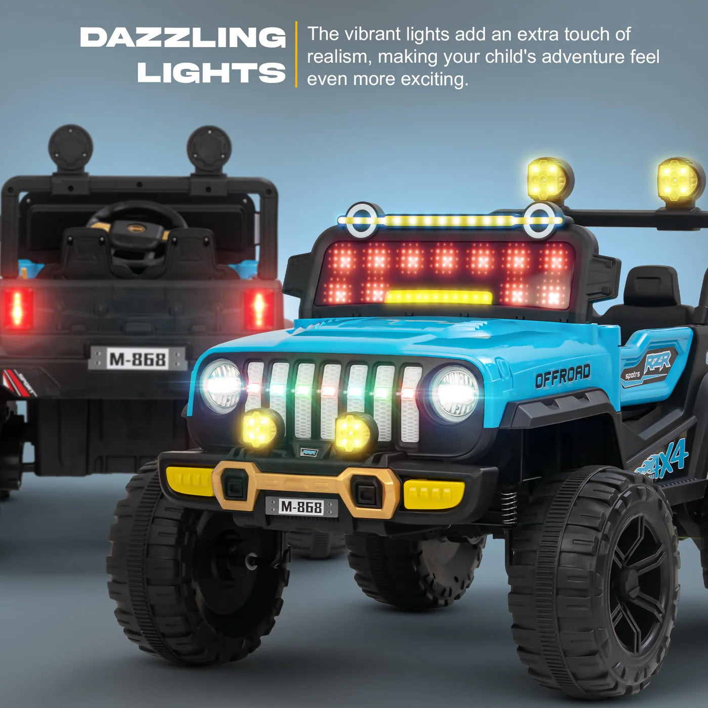 Baybee Droxy Battery Operated Jeep for Kids - Blue