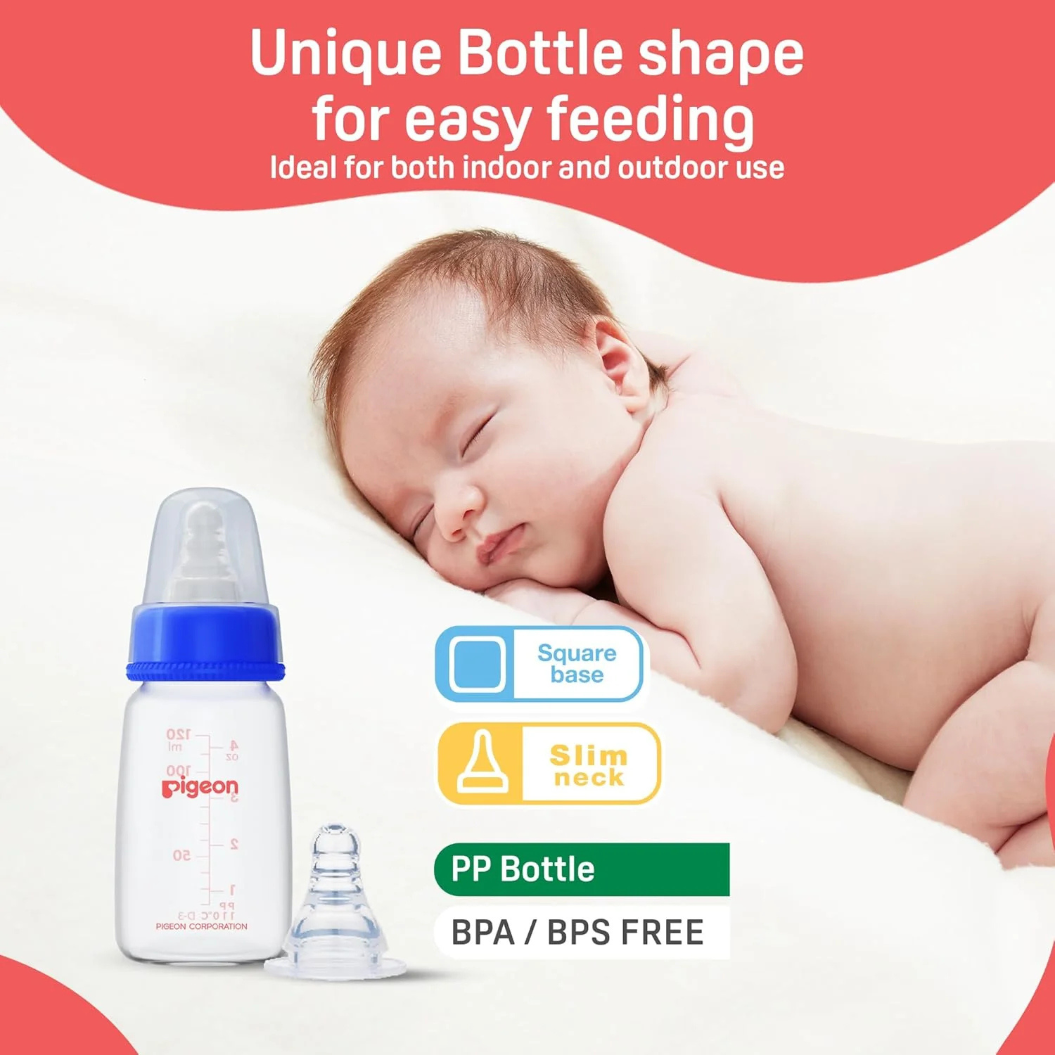 Pigeon Flexible PP Bottle | BPA/BPS Free (120ml/4oz) - 0M+