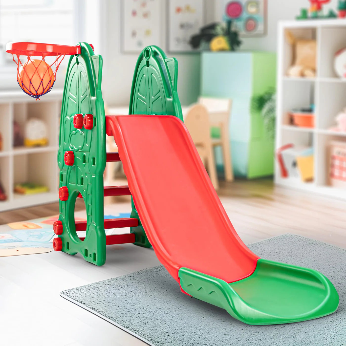 Baybee Garden Swing & Slider for Kids Plastic Baby Slide Cum Swing Combo with Baby Basket Ball Toy for Home/Indoor/Outdoor Play Toys