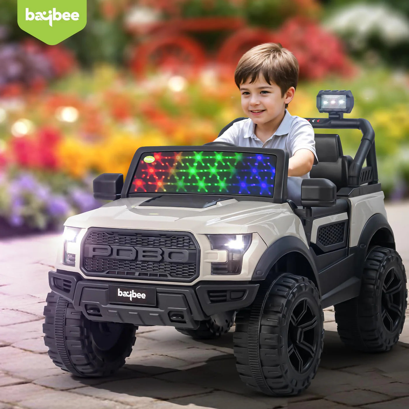 Baybee Bronco Battery Operated Jeep for Kids RGB Windshield Light & Music