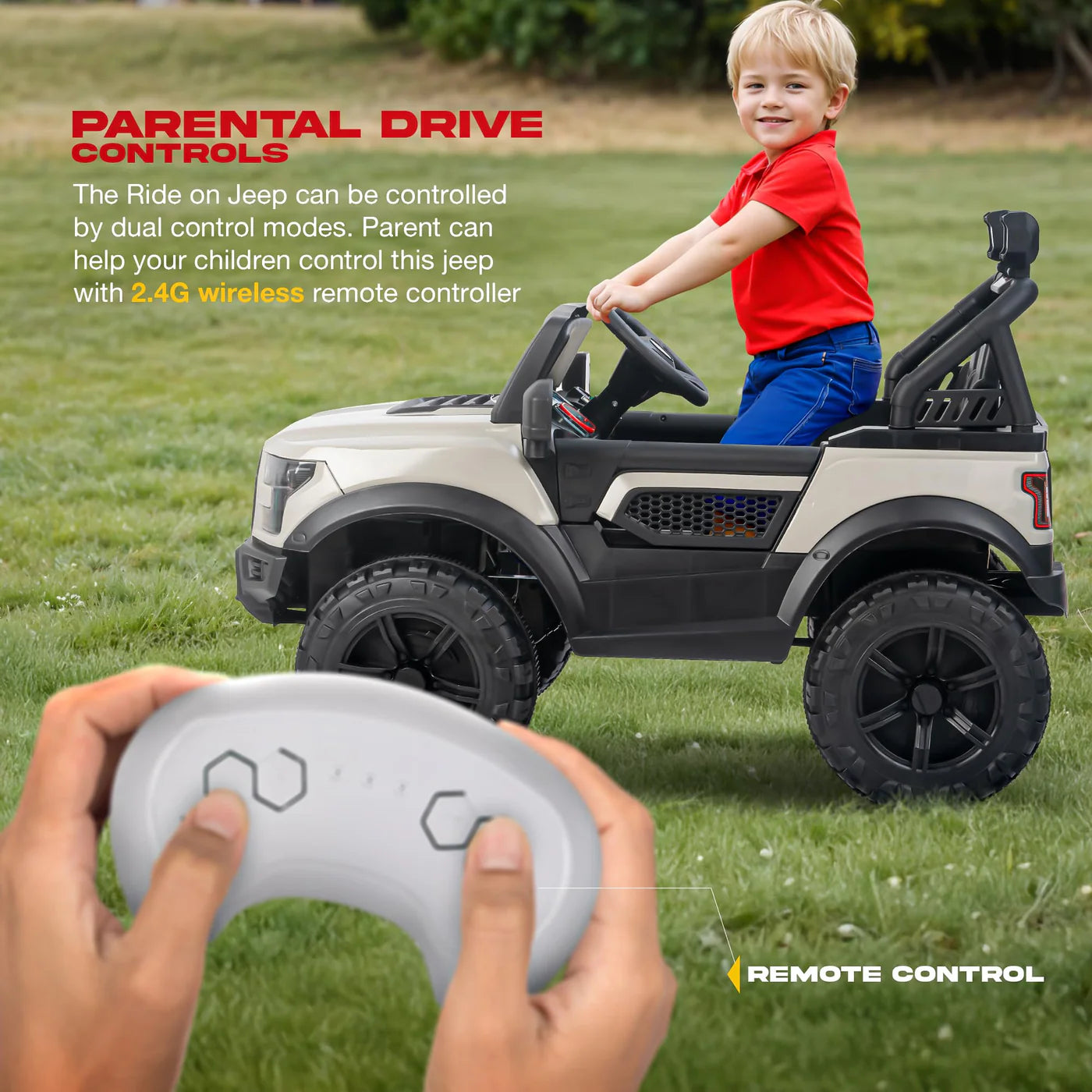 Baybee Bronco Battery Operated Jeep for Kids RGB Windshield Light & Music