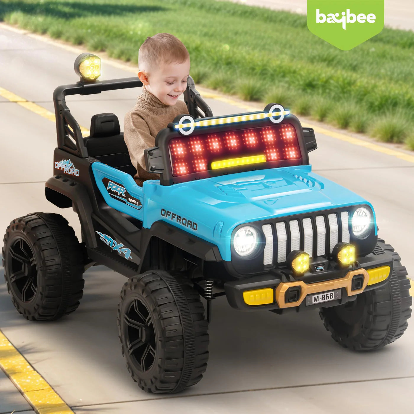 Baybee Droxy Battery Operated Jeep for Kids - Blue